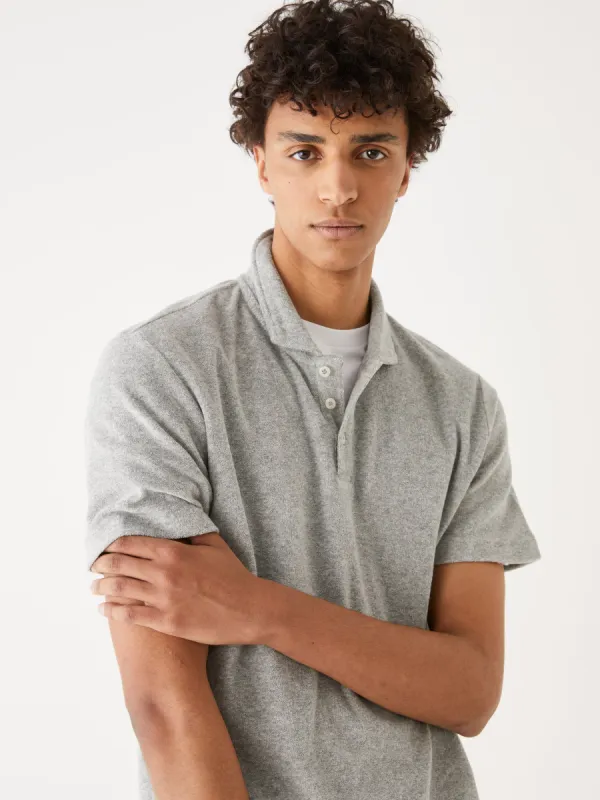 The Terry Cloth Polo Shirt in Vintage Grey sold by Frank & Oak