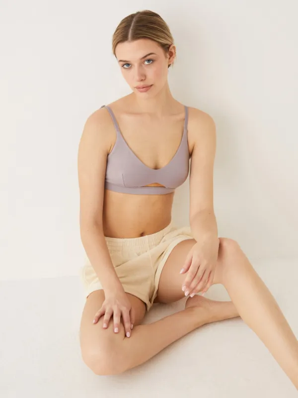 The Organic Cotton Bralette in Grey sold by Frank & Oak