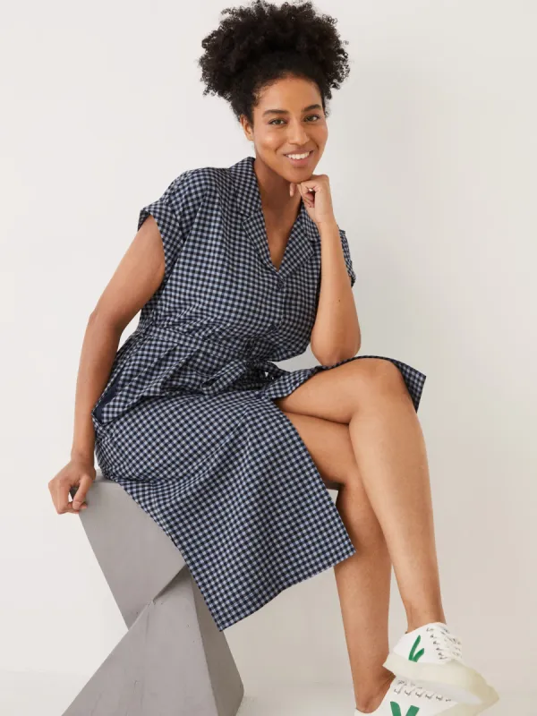 The Gingham Dress in Navy sold by Frank & Oak