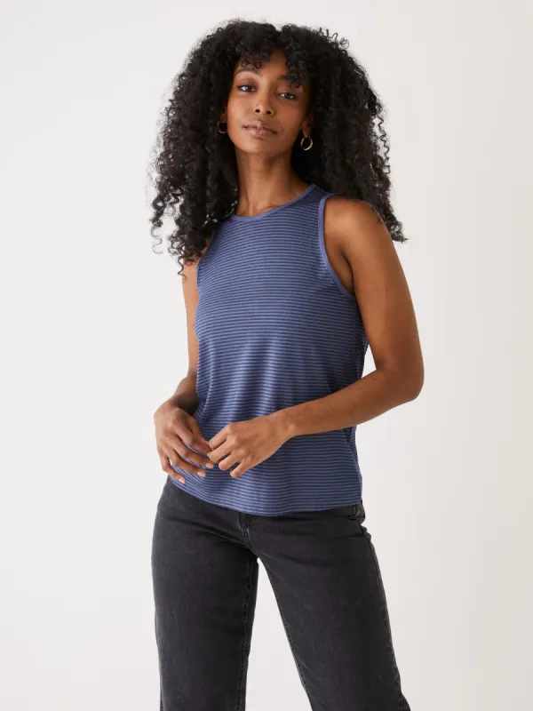 The Supersoft Tank Top in Royal blue sold by Frank & Oak