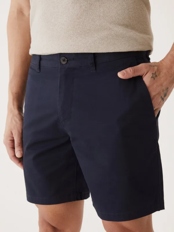 The Brunswick Chino Slim Fit 7in Short in Deep Blue sold by Frank & Oak