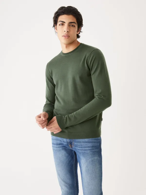 The Merino Wool Crewneck Sweater in Green Ivy sold by Frank & Oak