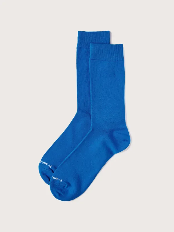The Calf-Length Socks in Classic Blue sold by Frank & Oak
