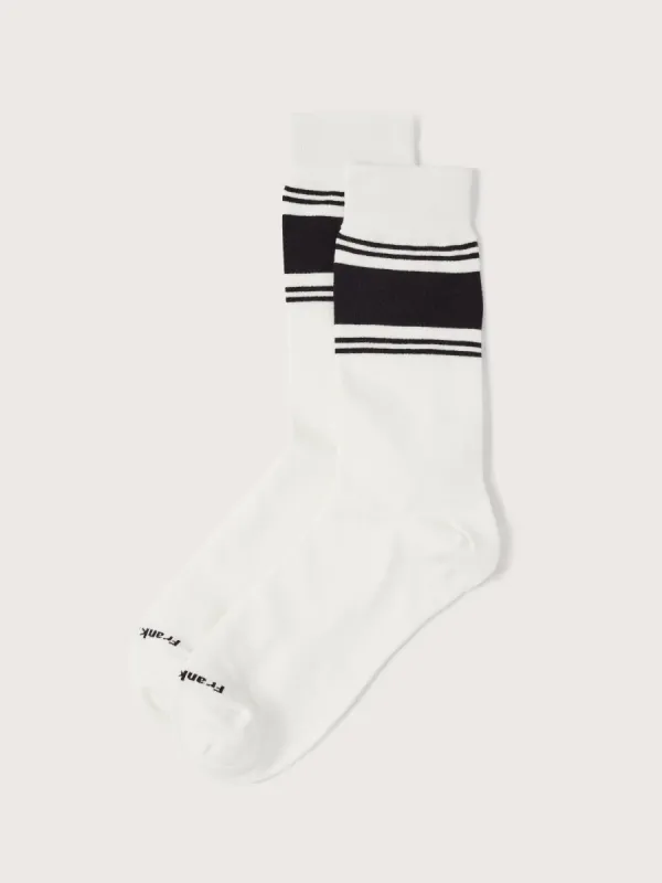 The Varsity Calf-Length Socks in Bright White sold by Frank & Oak