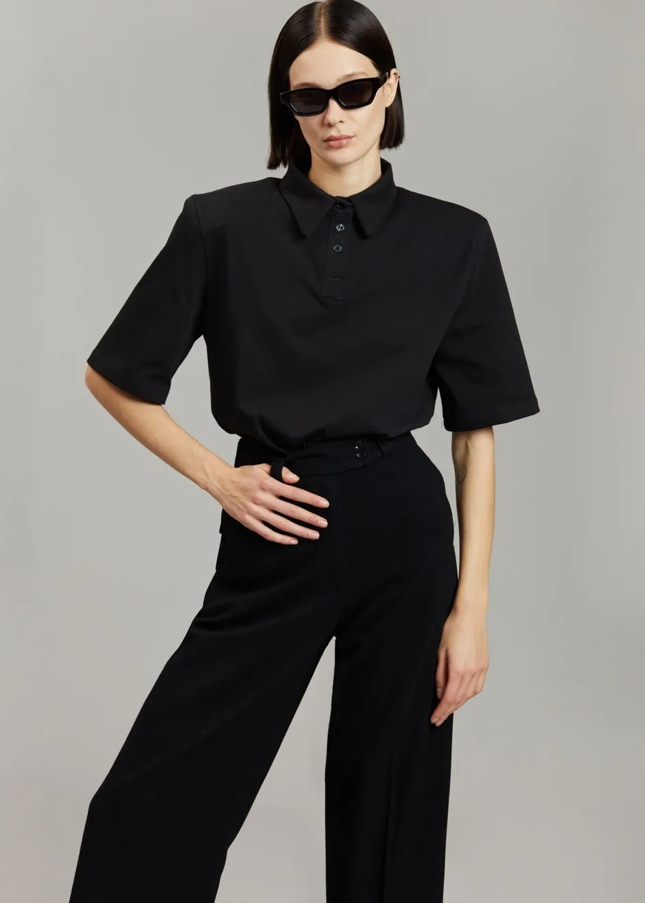 Rane Padded Shoulder Polo - Black sold by Frankie Shop product image thumbnail 4