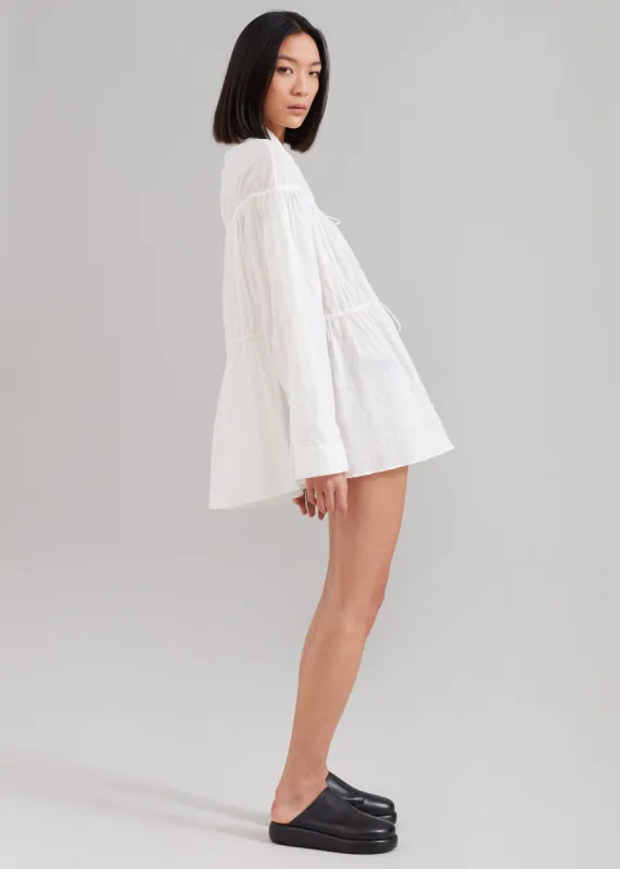Matteau Embroidered Drawcord Tunic - White sold by Frankie Shop