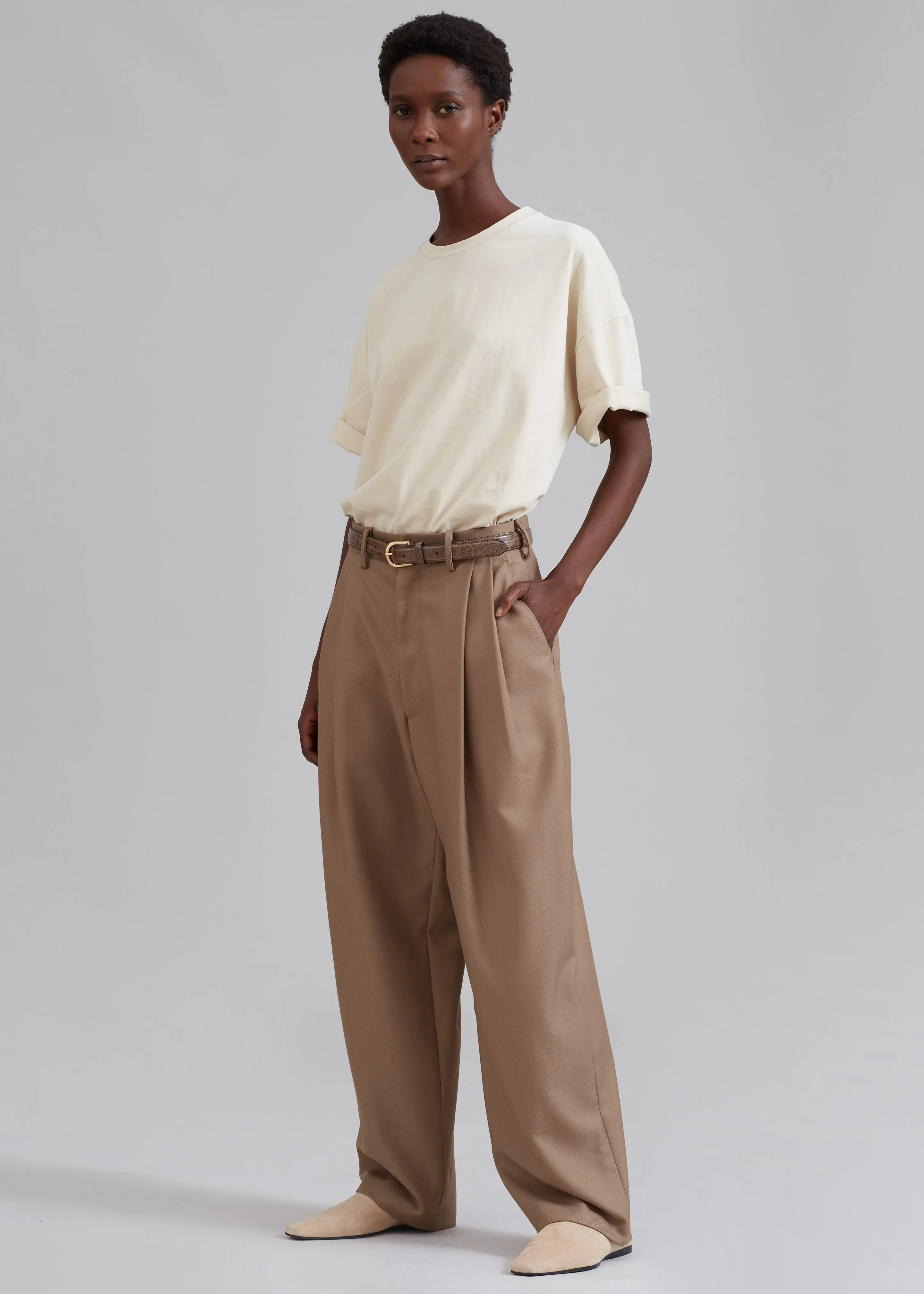 Faro Boxy Tee - Beige sold by Frankie Shop product image thumbnail 3