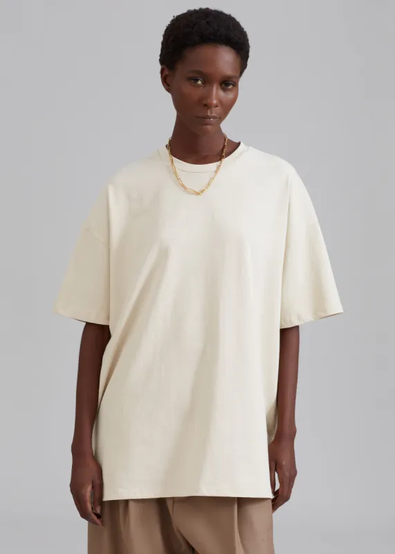 Faro Boxy Tee - Beige sold by Frankie Shop