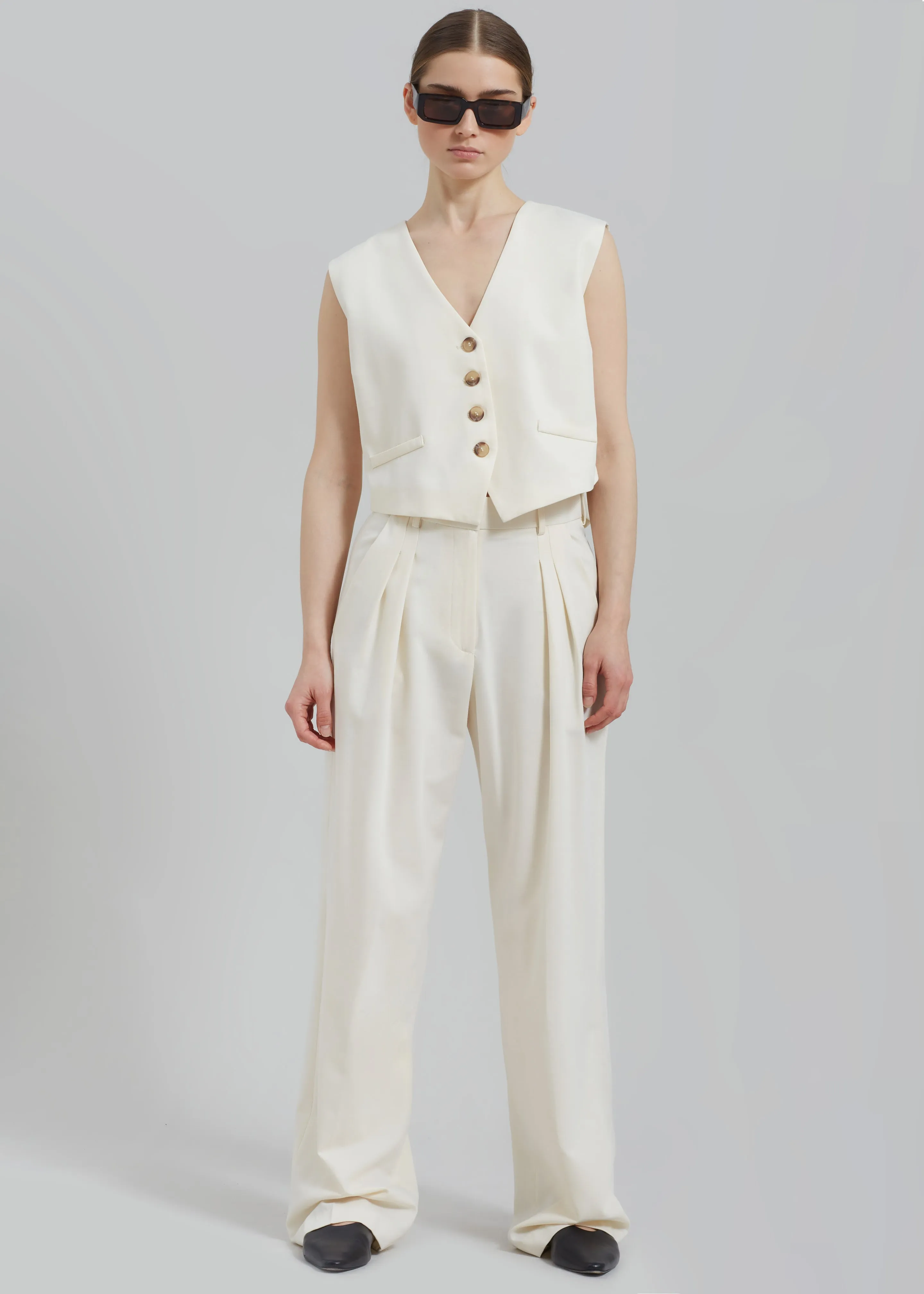 Solaqua The Leon Pants - Ivory sold by Frankie Shop