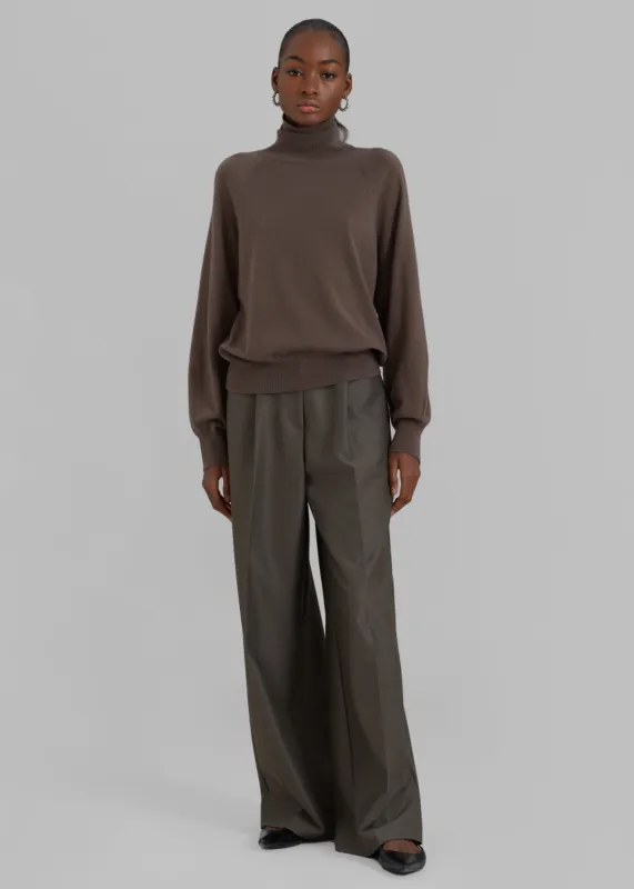 Emilie Wide Leg Pants - Dark Olive sold by Frankie Shop