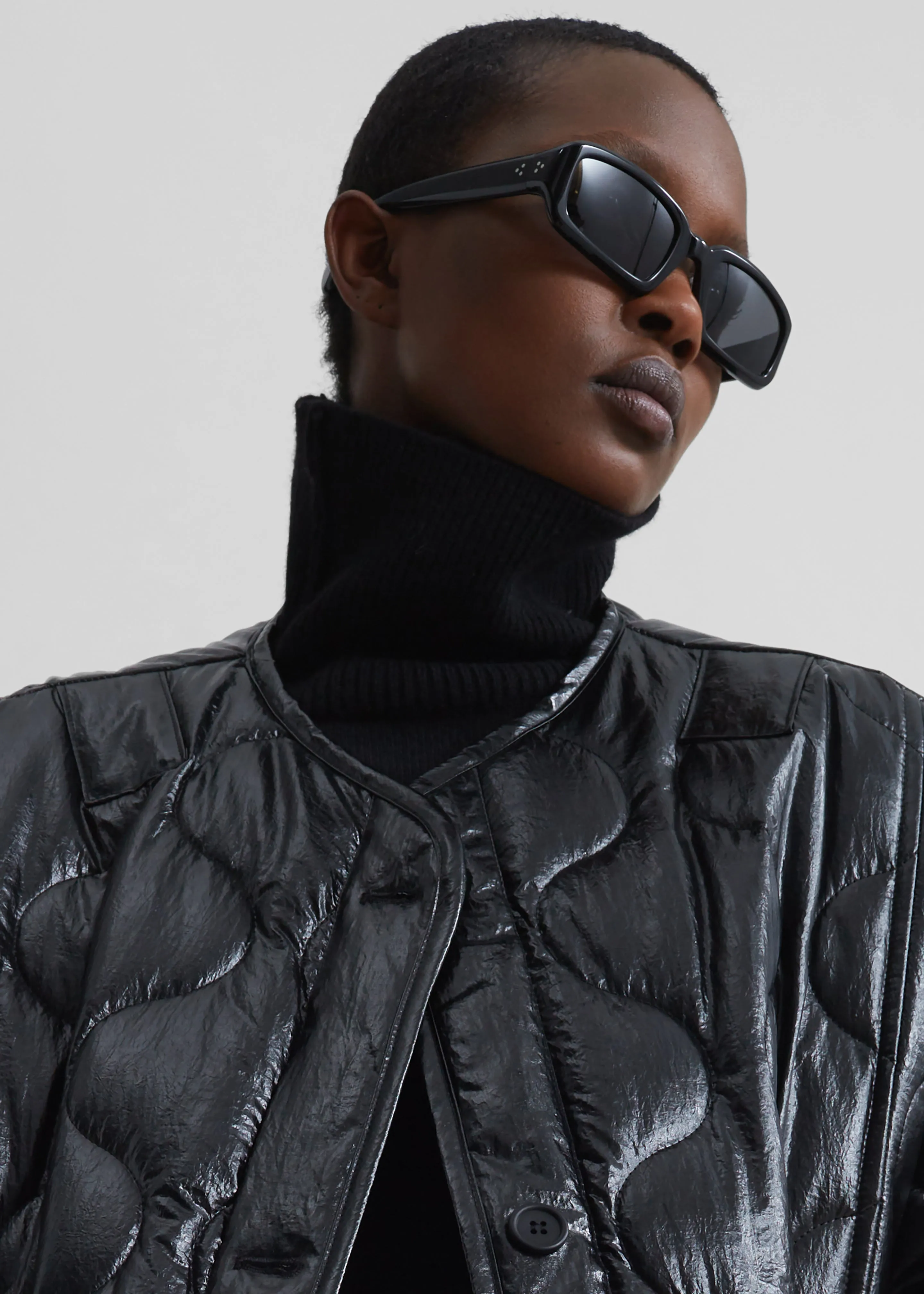 Teddy Quilted Jacket - Glossy Black sold by Frankie Shop product image thumbnail 4