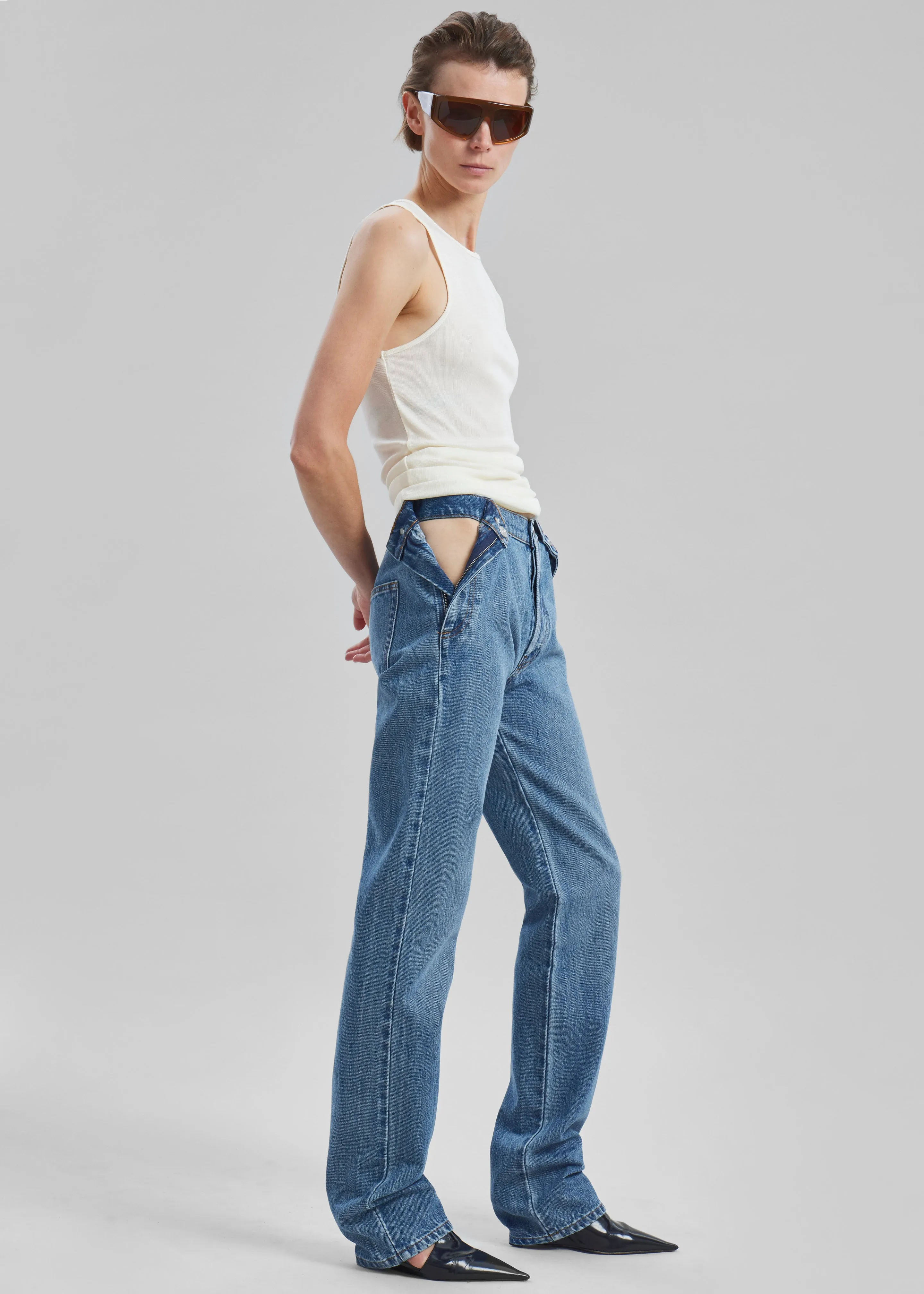 Coperni Open Hip Trousers - Washed Blue sold by Frankie Shop