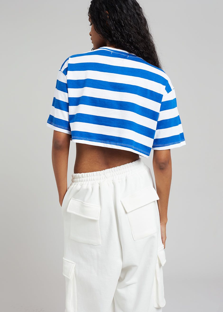 Karina Cropped T-Shirt - Cobalt/White sold by Frankie Shop product image thumbnail 4