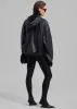Aston Faux Leather Hooded Pullover - Black sold by Frankie Shop