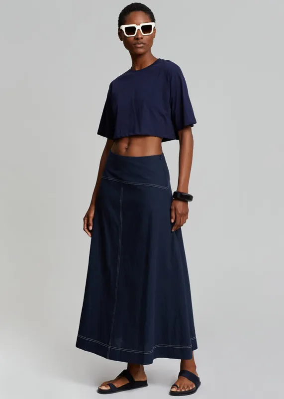 Iris Midi Skirt - Dark Indigo sold by Frankie Shop