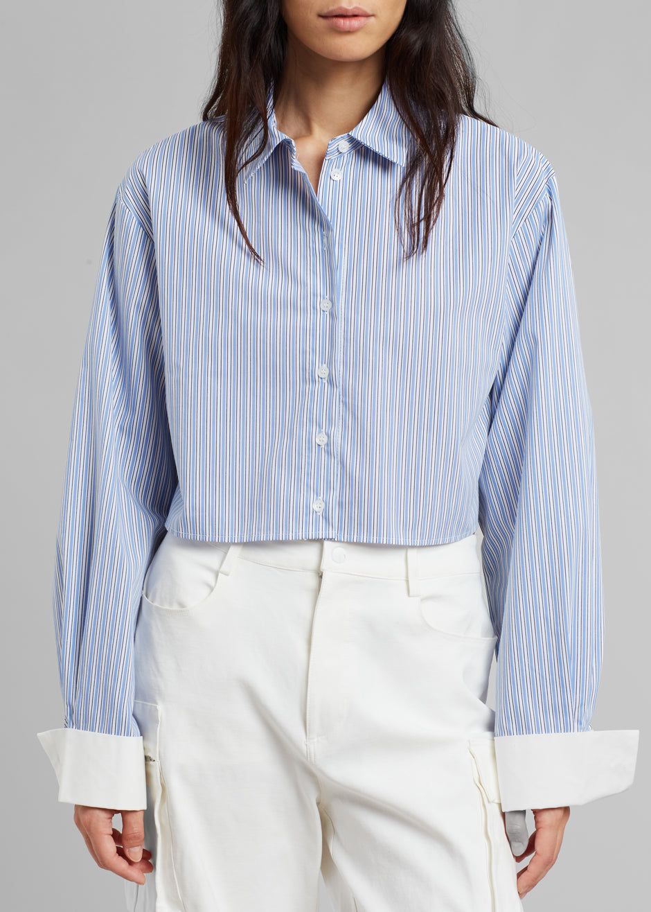 Lil Contrast Cuff Shirt - Blue Stripe sold by Frankie Shop product image thumbnail 7