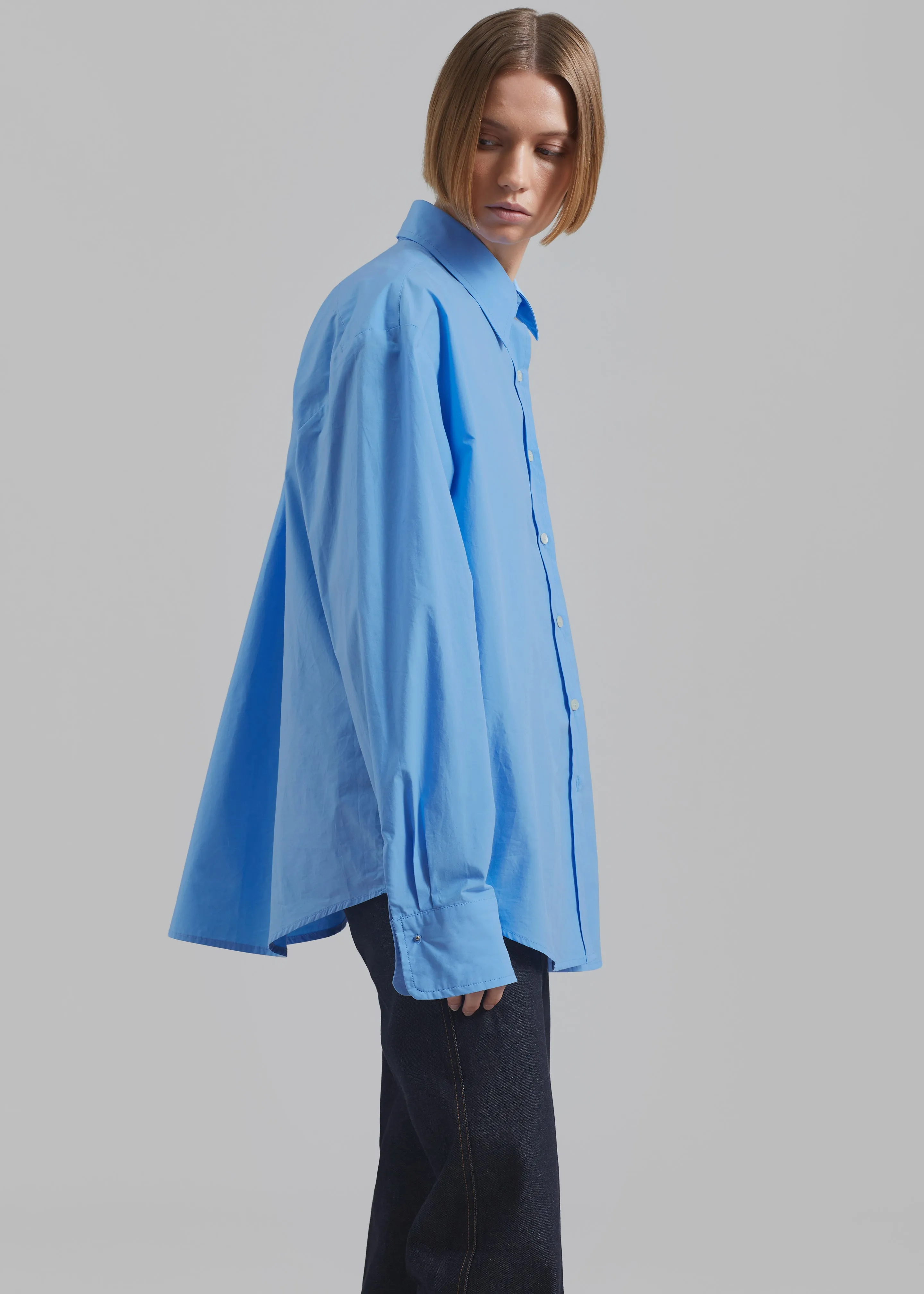 Neil Button Up Shirt - Blue sold by Frankie Shop