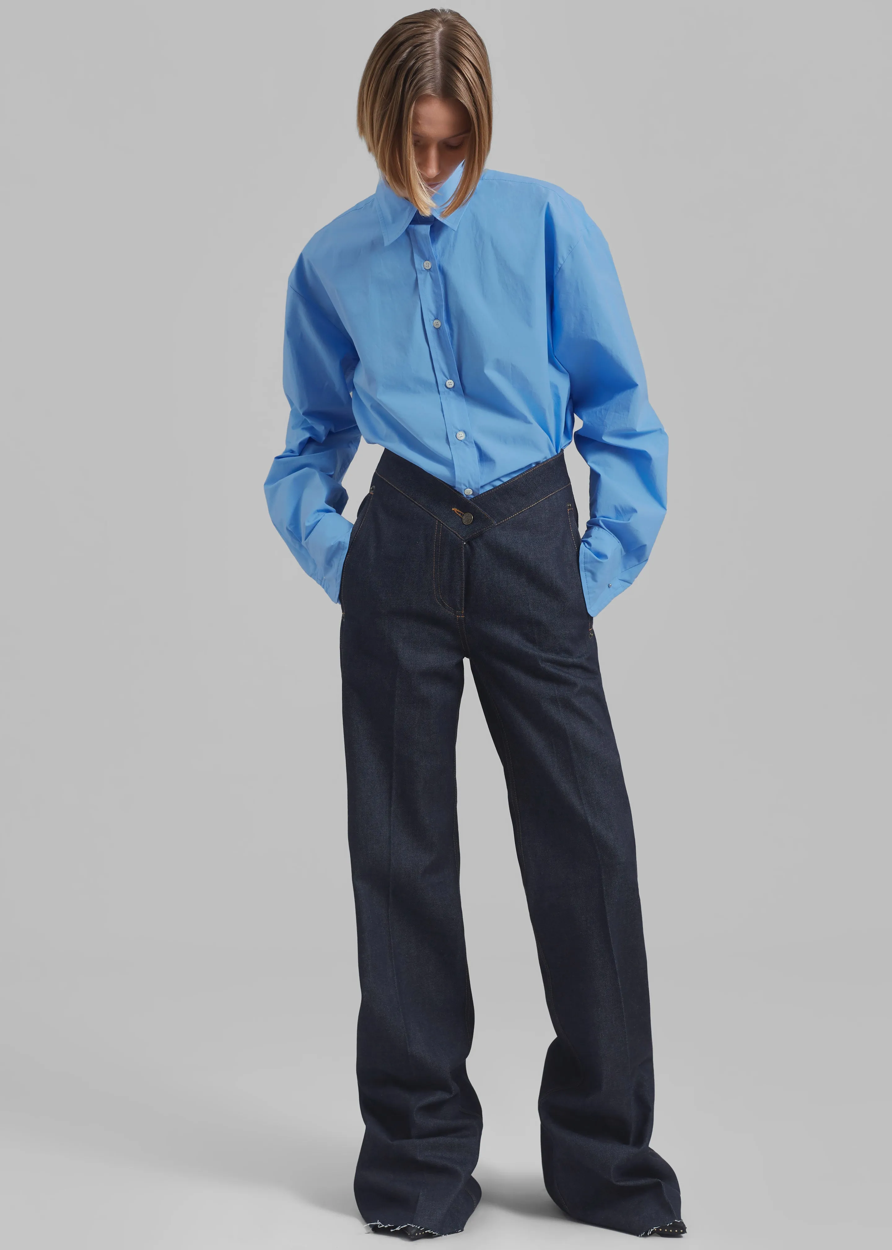 Neil Button Up Shirt - Blue sold by Frankie Shop product image thumbnail 3