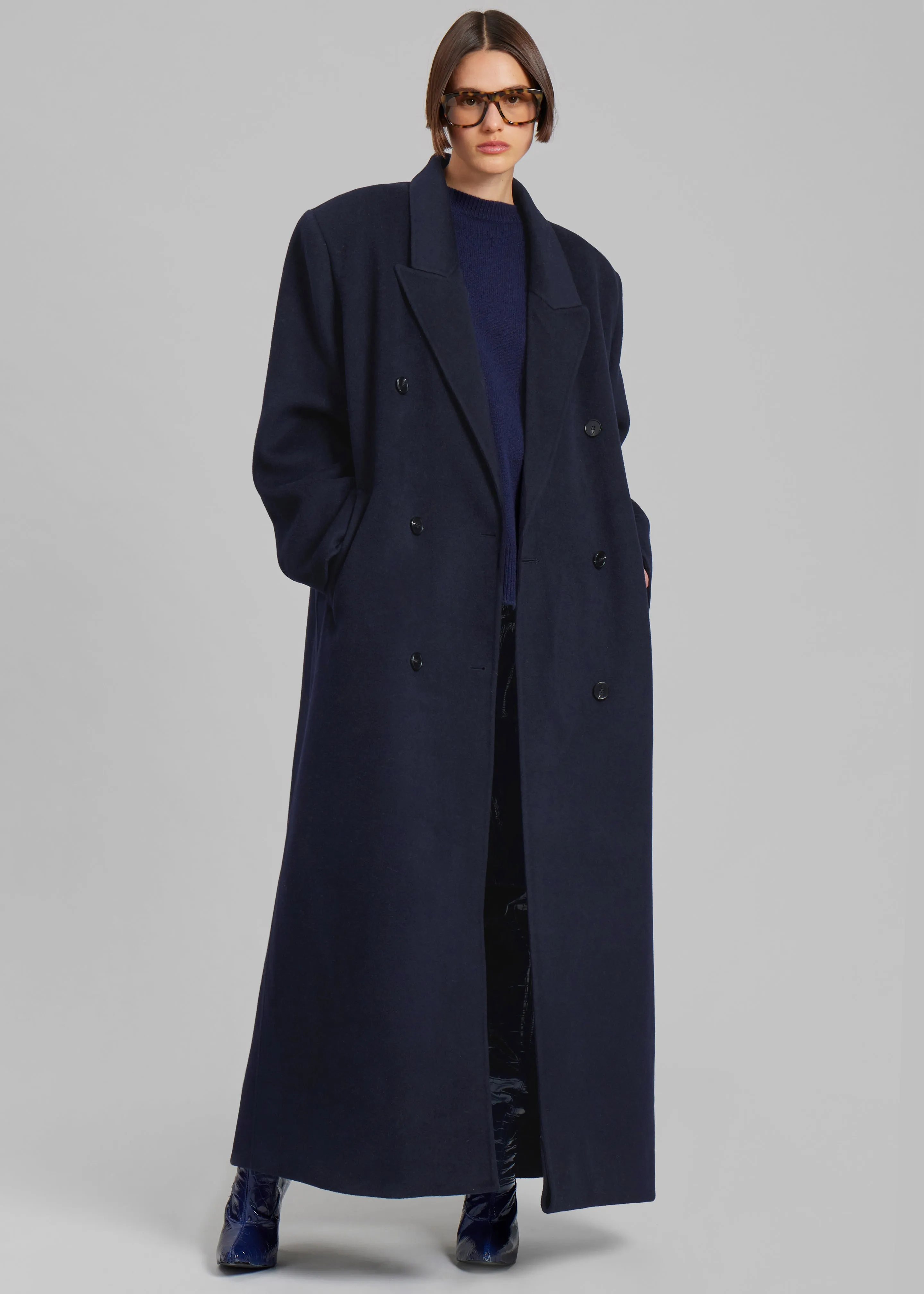 Gaia Double Breasted Coat - Navy sold by Frankie Shop product image thumbnail 5