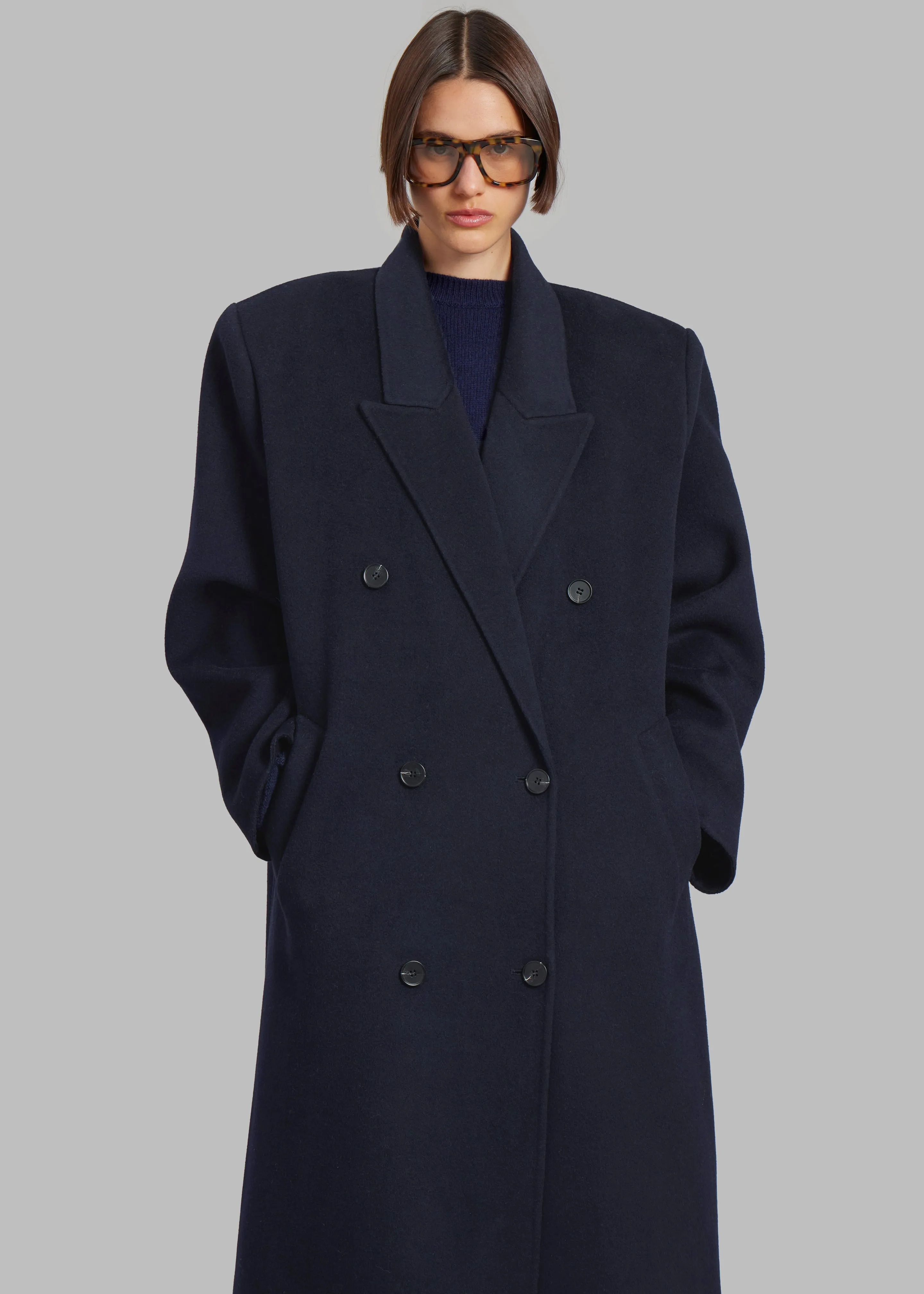 Gaia Double Breasted Coat - Navy sold by Frankie Shop product image thumbnail 2