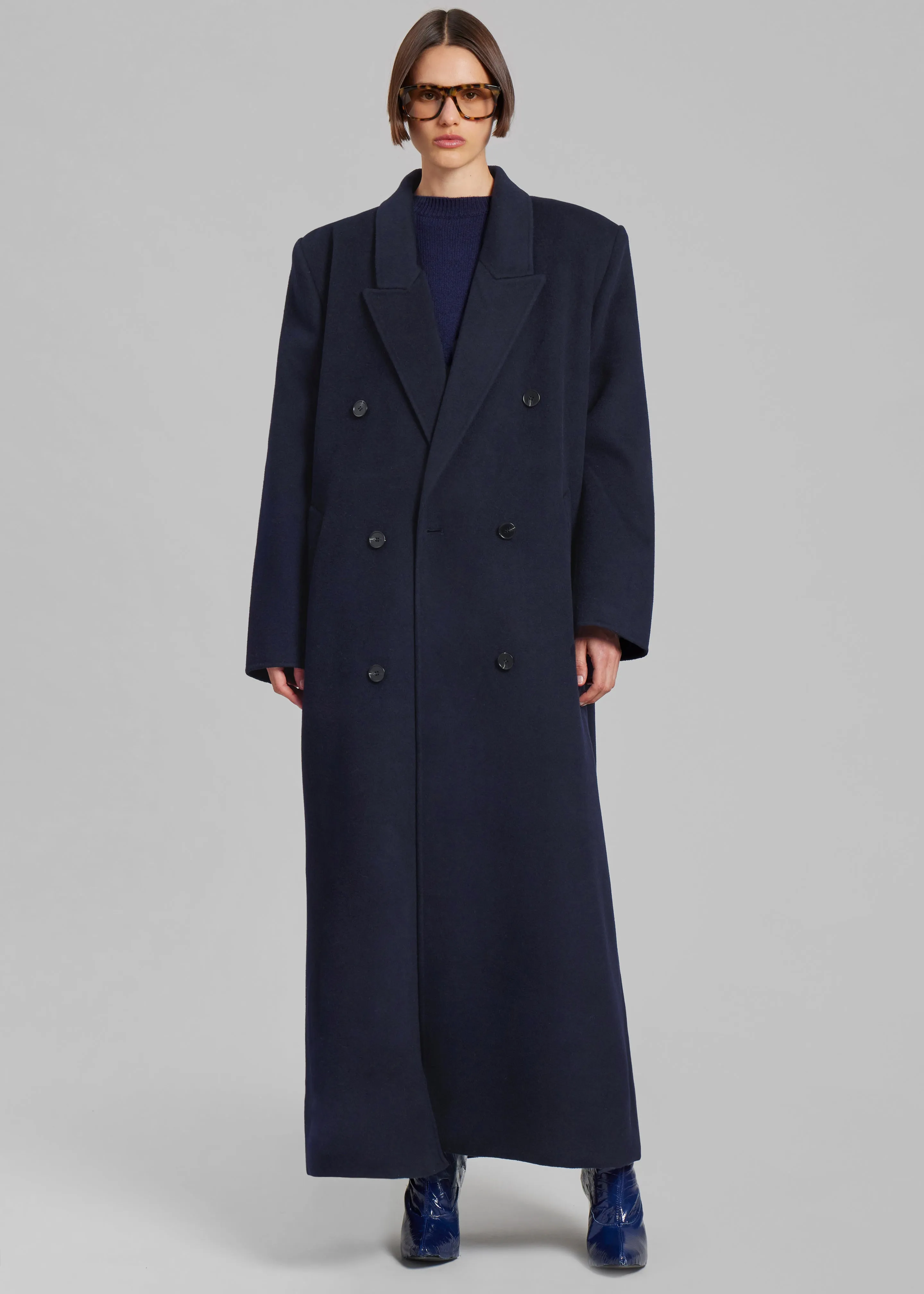 Gaia Double Breasted Coat - Navy sold by Frankie Shop product image thumbnail 3