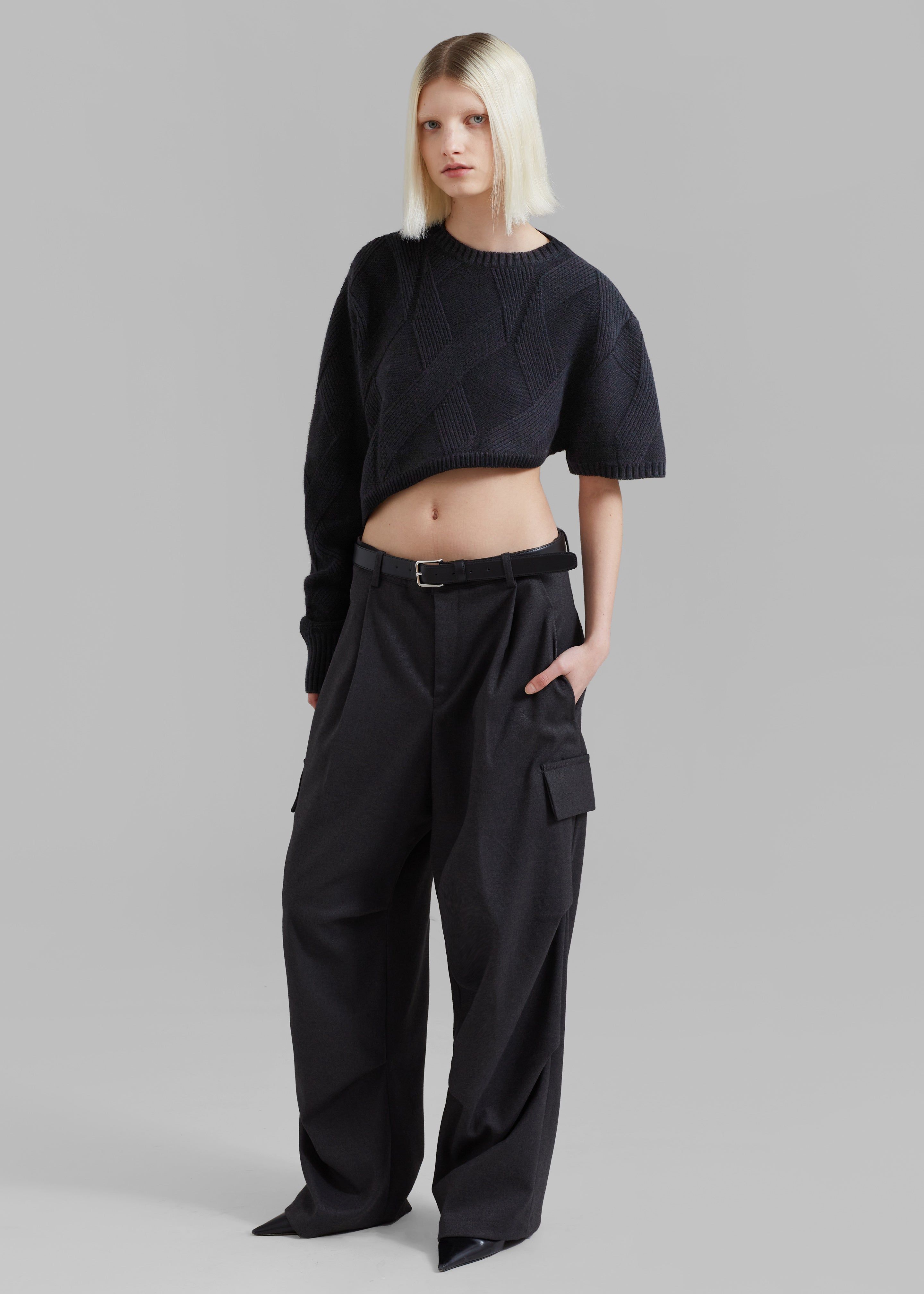 Soili Asymmetric Cropped Knit Top - Black sold by Frankie Shop product image thumbnail 2