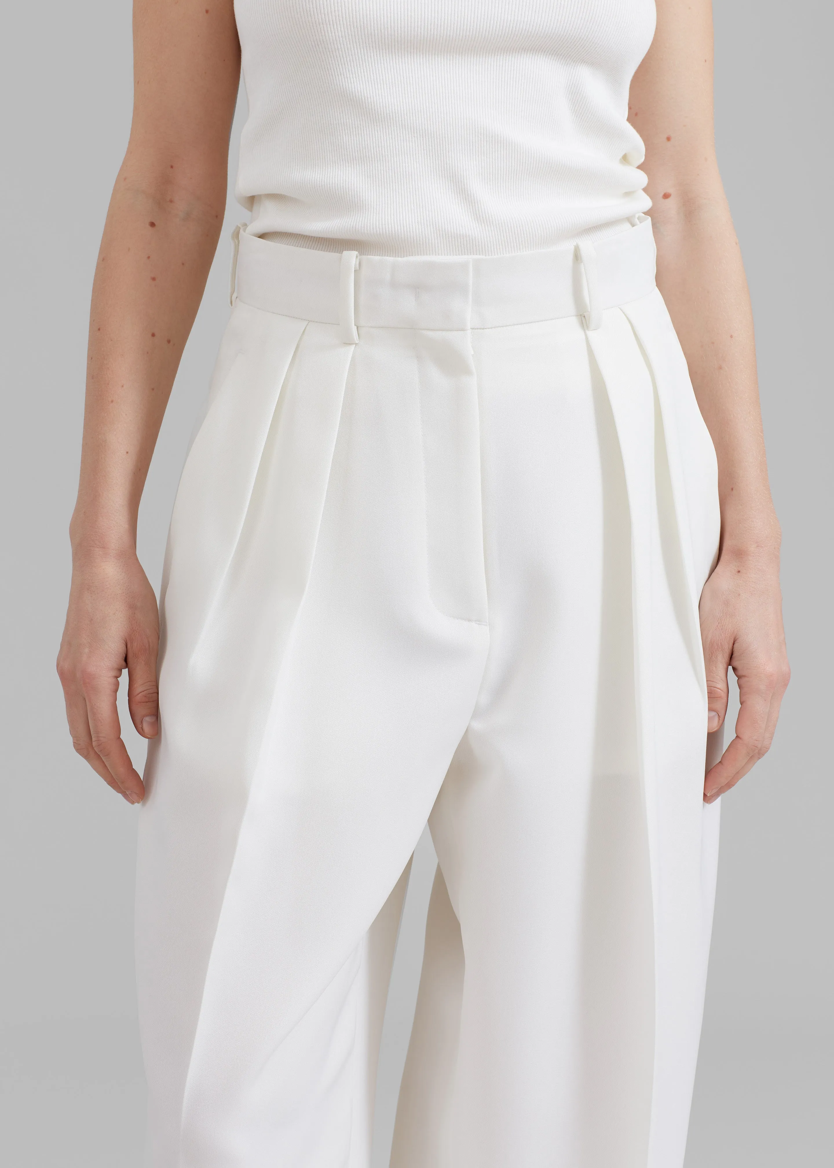 Zia Pintuck Trousers - White sold by Frankie Shop product image thumbnail 5