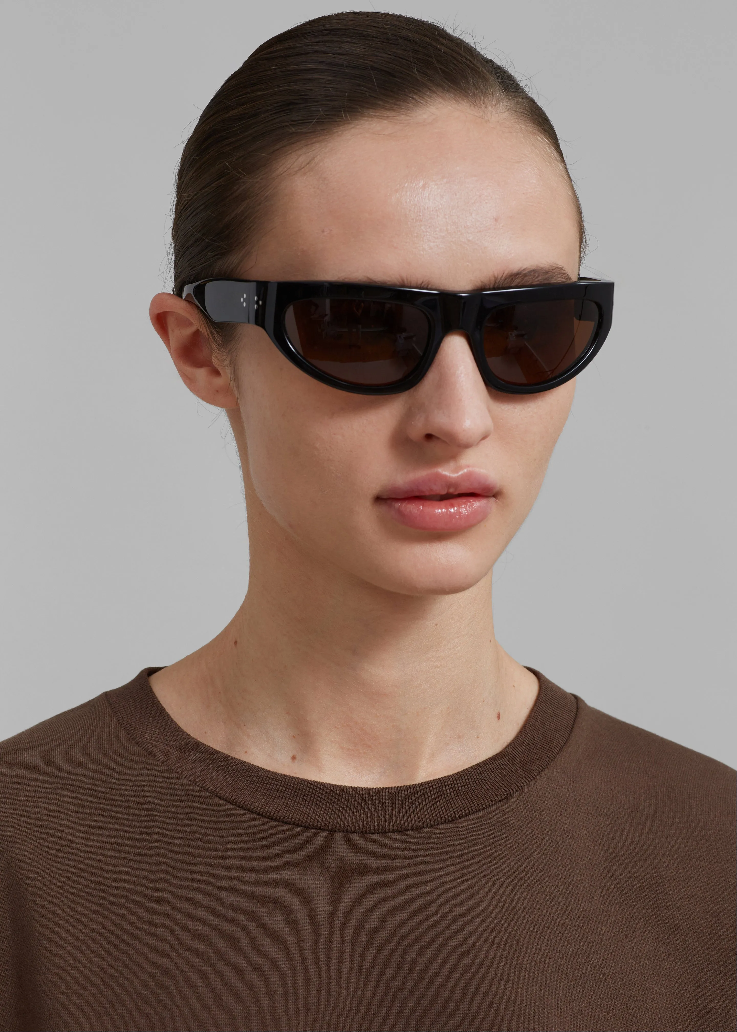 Port Tanger Malick Sunglasses - Black Acetate/Tobacco Lens sold by Frankie Shop product image thumbnail 4