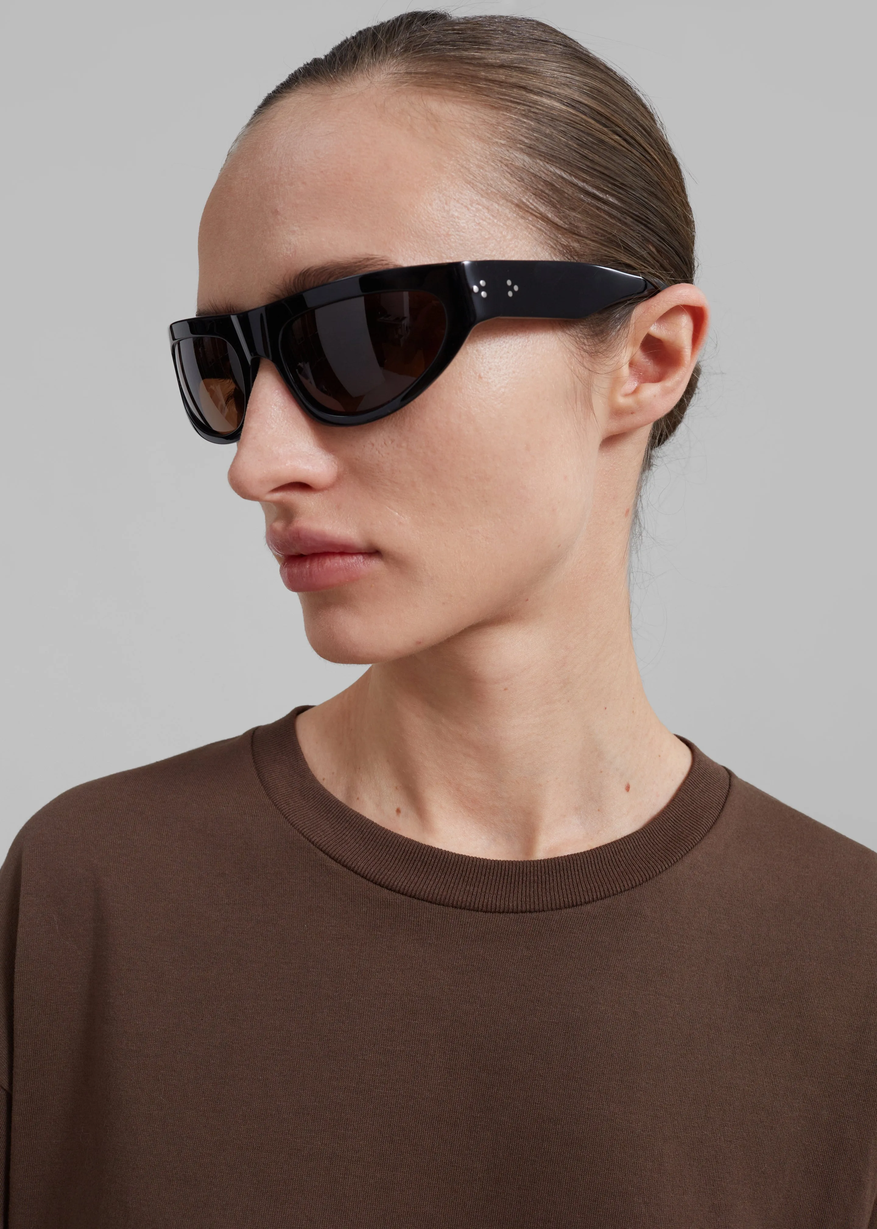 Port Tanger Malick Sunglasses - Black Acetate/Tobacco Lens sold by Frankie Shop product image thumbnail 2
