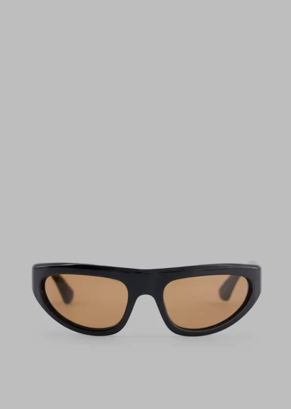 Port Tanger Malick Sunglasses - Black Acetate/Tobacco Lens sold by Frankie Shop