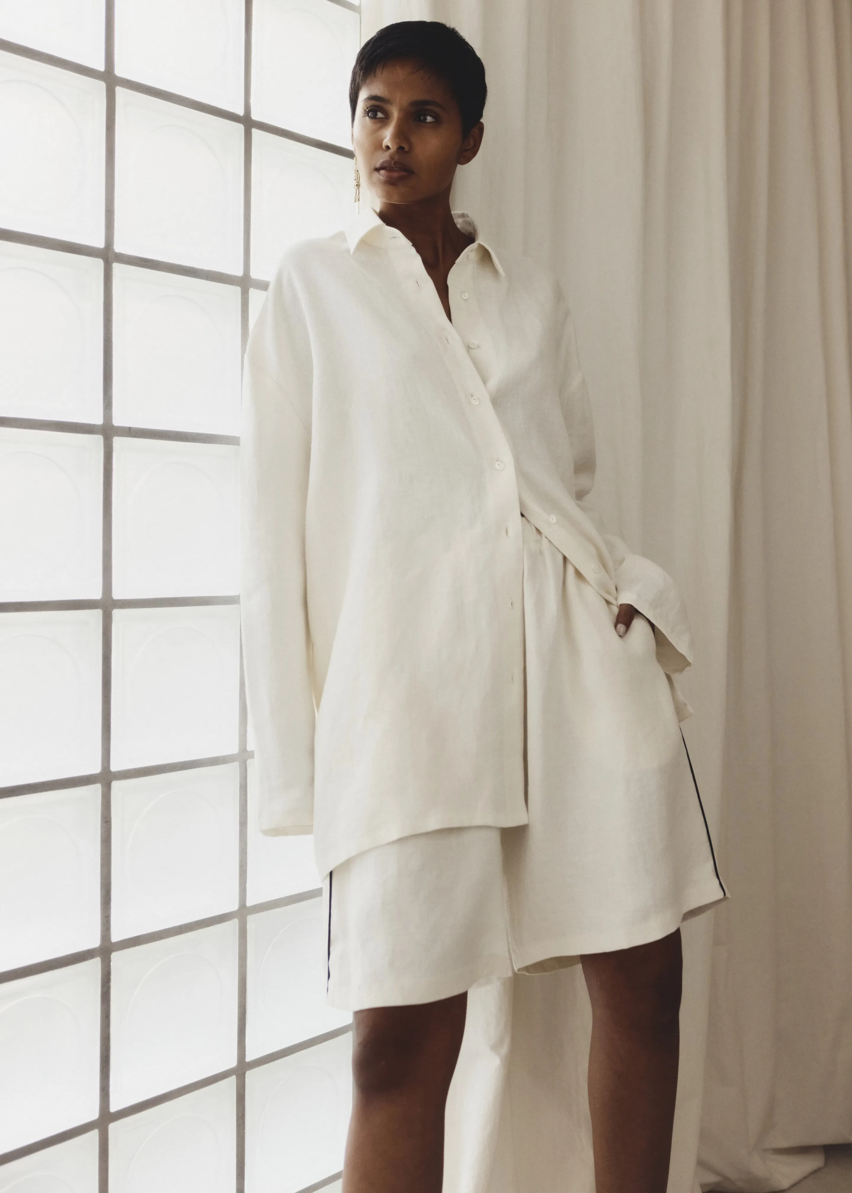 MATIN Supersized Shirt - Natural sold by Frankie Shop product image thumbnail 4