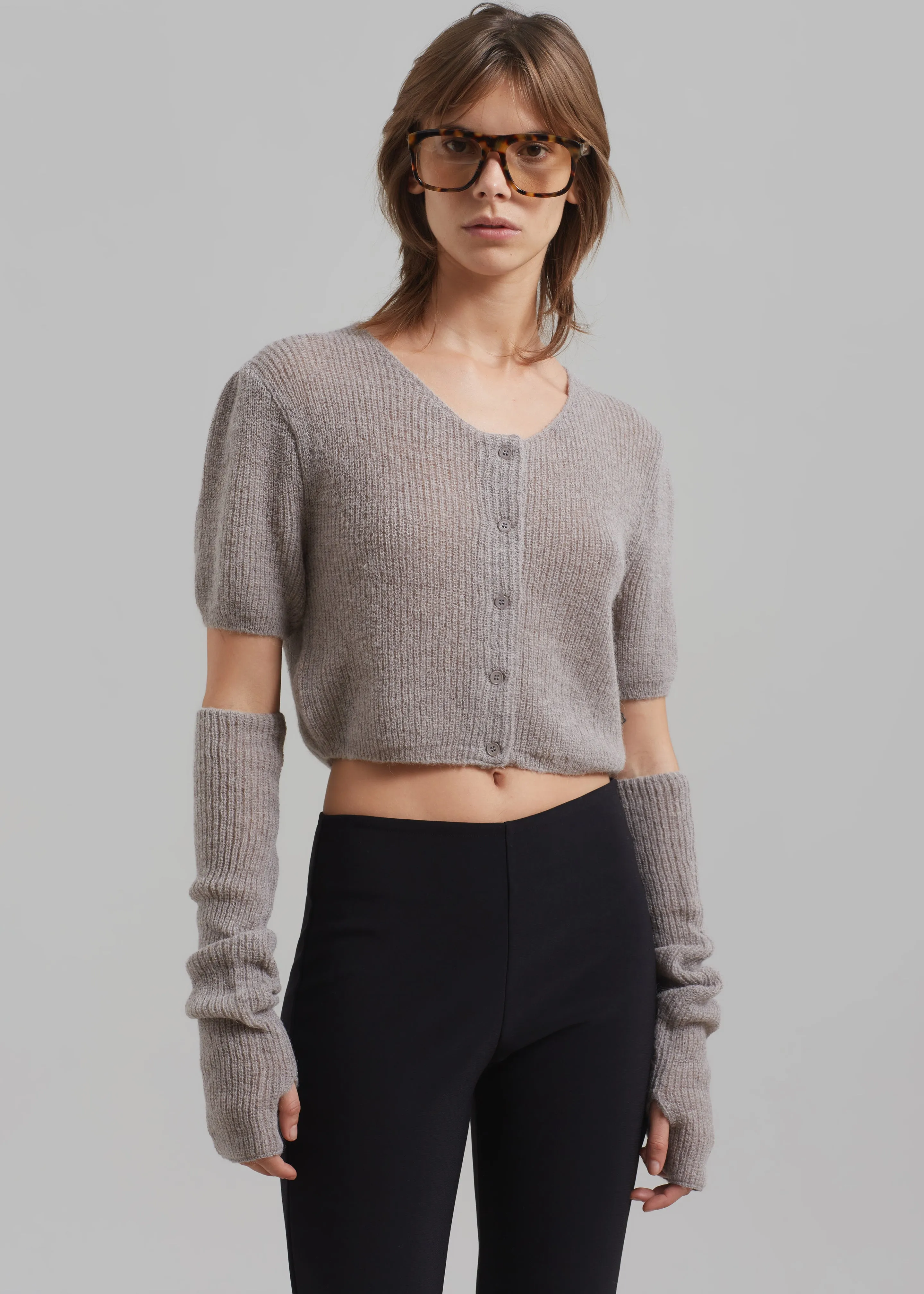 Amomento Alpaca Crop Cardigan - Charcoal sold by Frankie Shop product image thumbnail 2