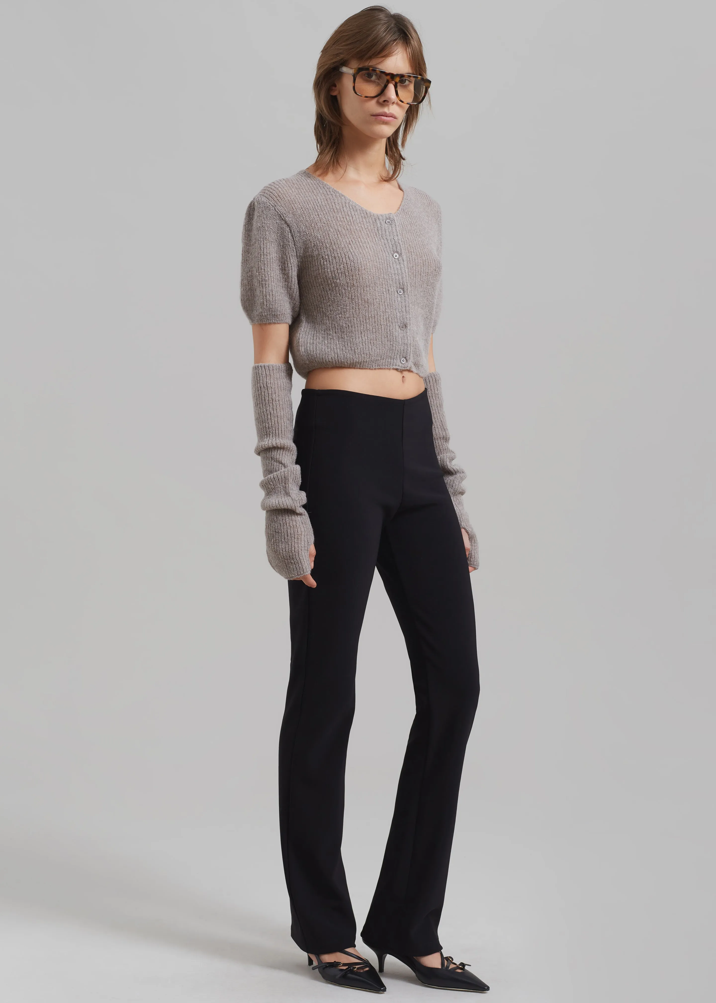 Amomento Alpaca Crop Cardigan - Charcoal sold by Frankie Shop