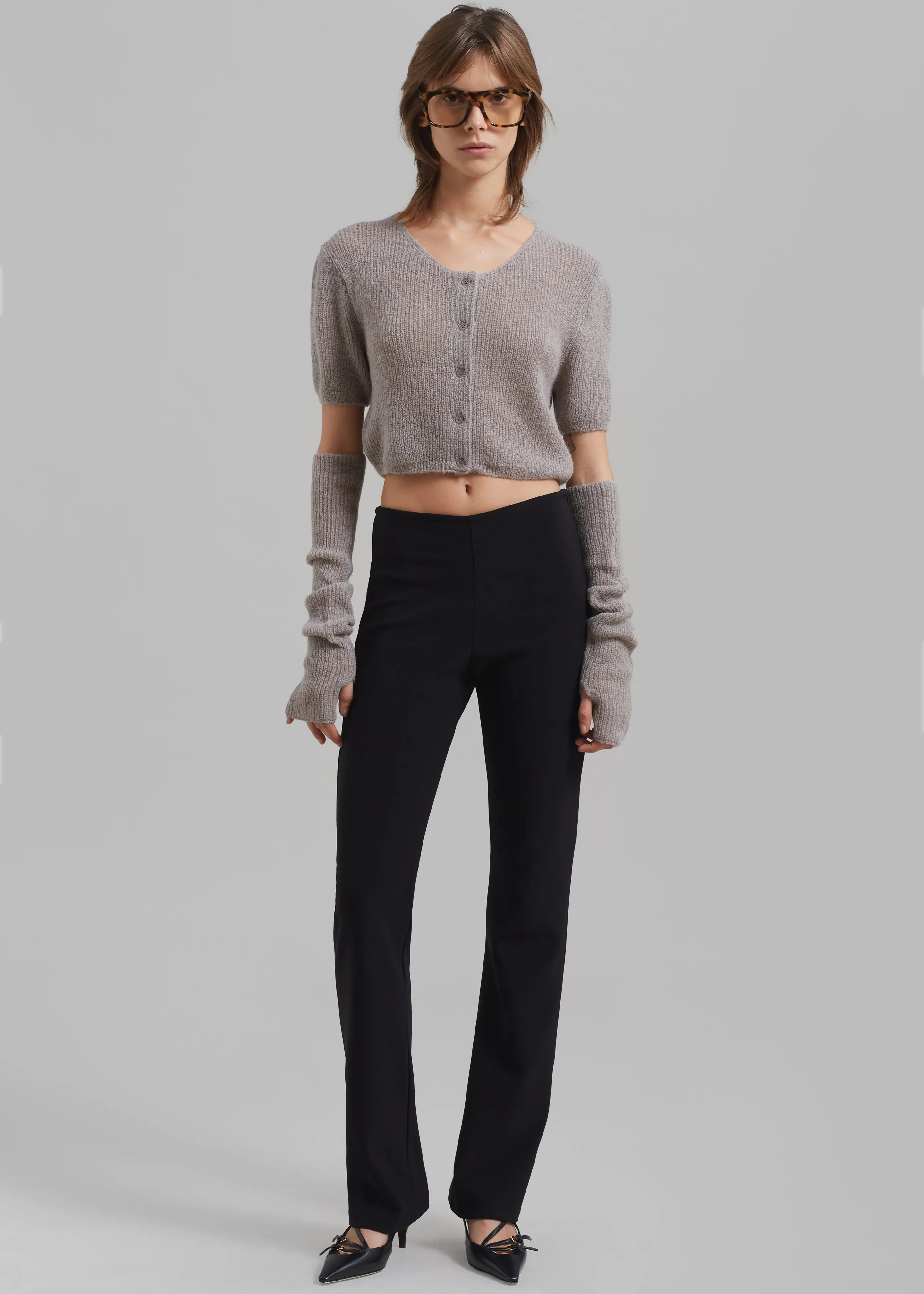 Amomento Alpaca Crop Cardigan - Charcoal sold by Frankie Shop product image thumbnail 4