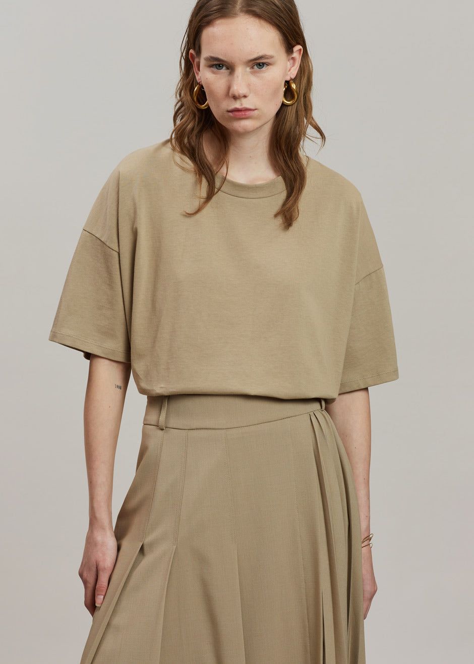 Vernice Tee - Pale Khaki sold by Frankie Shop