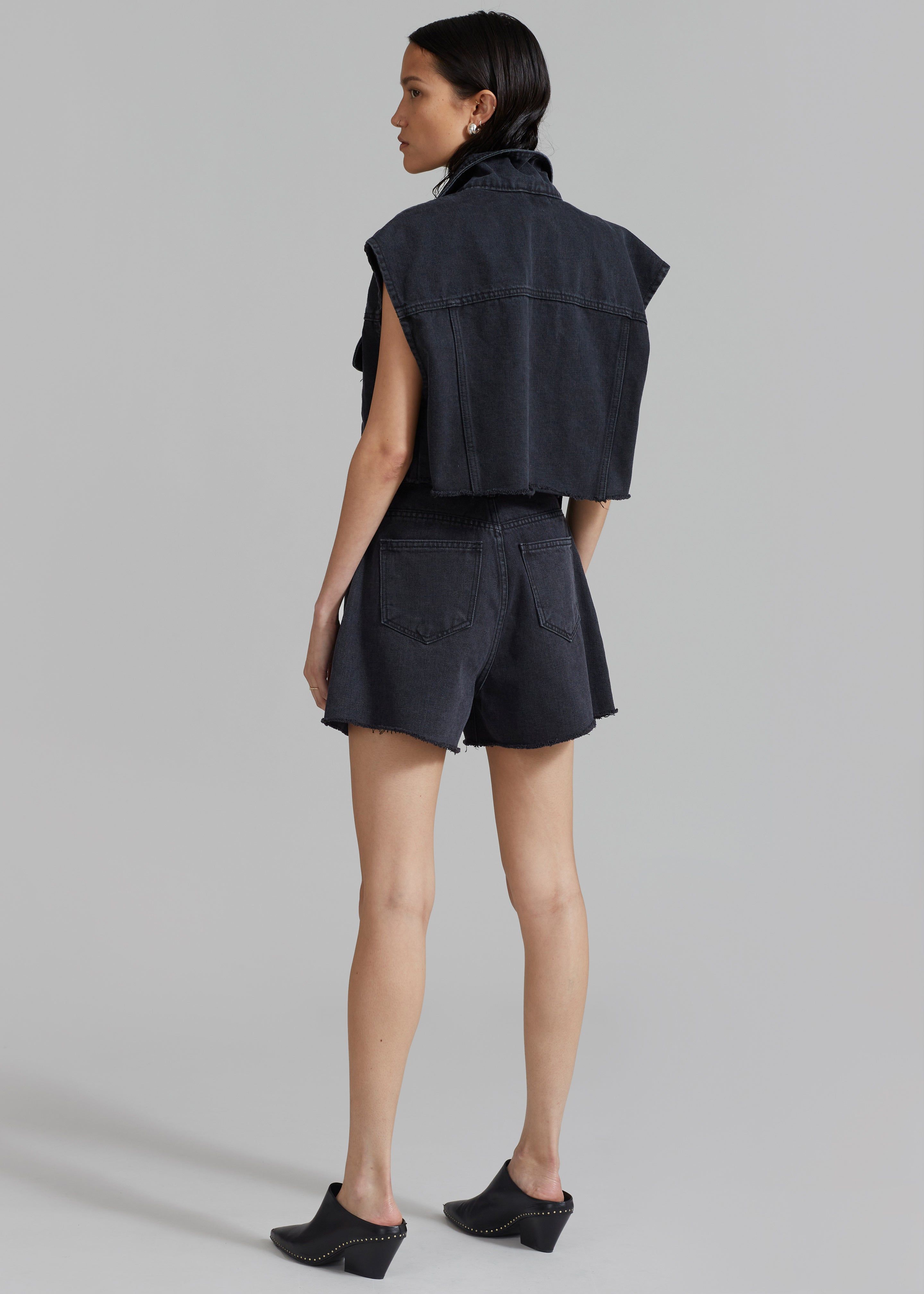 Mahoney Denim Cropped Vest - Black Washed sold by Frankie Shop product image thumbnail 6