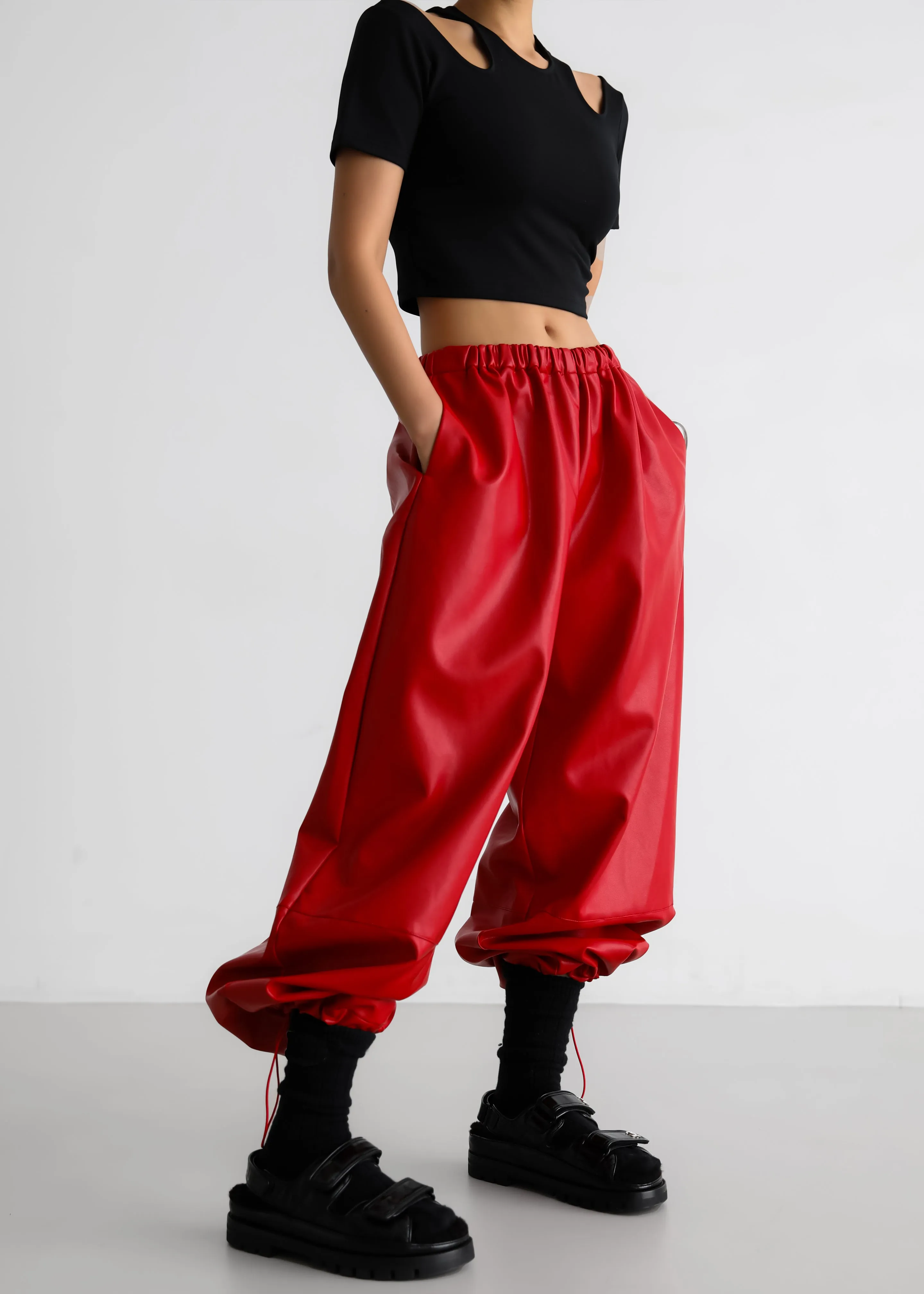 Briar Faux Leather Balloon Pants - Red sold by Frankie Shop product image thumbnail 5