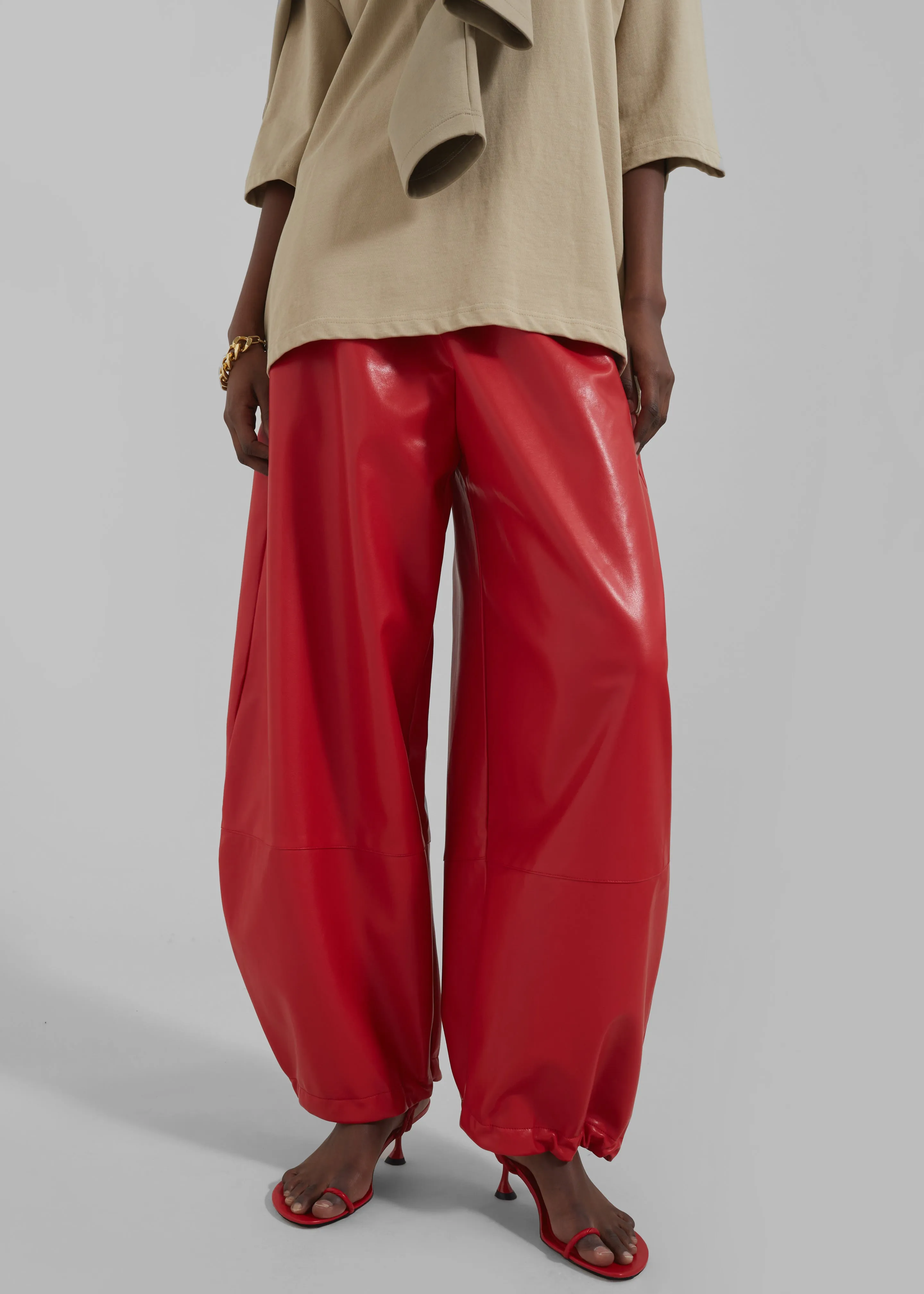 Briar Faux Leather Balloon Pants - Red sold by Frankie Shop product image thumbnail 4