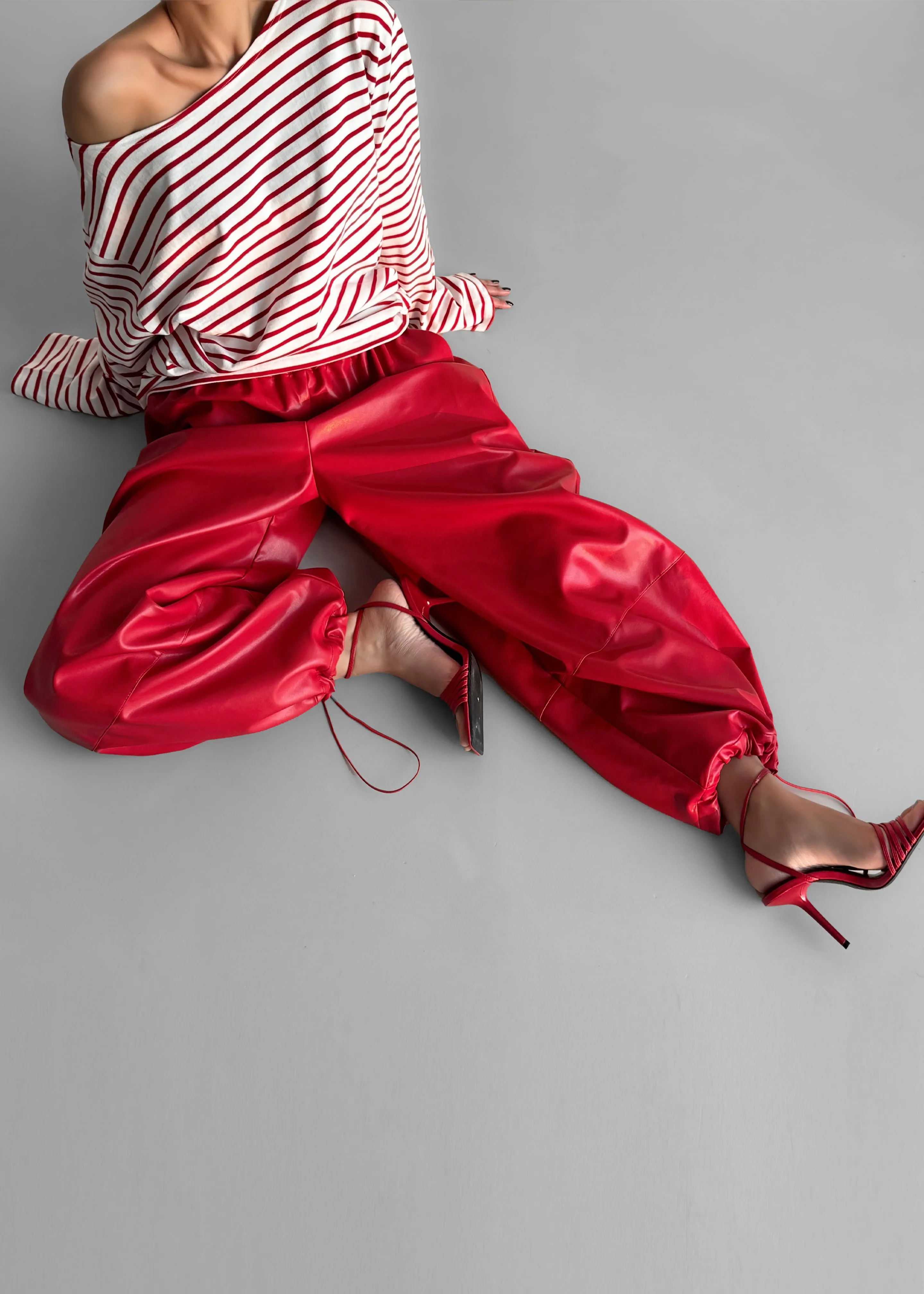 Briar Faux Leather Balloon Pants - Red sold by Frankie Shop product image thumbnail 3