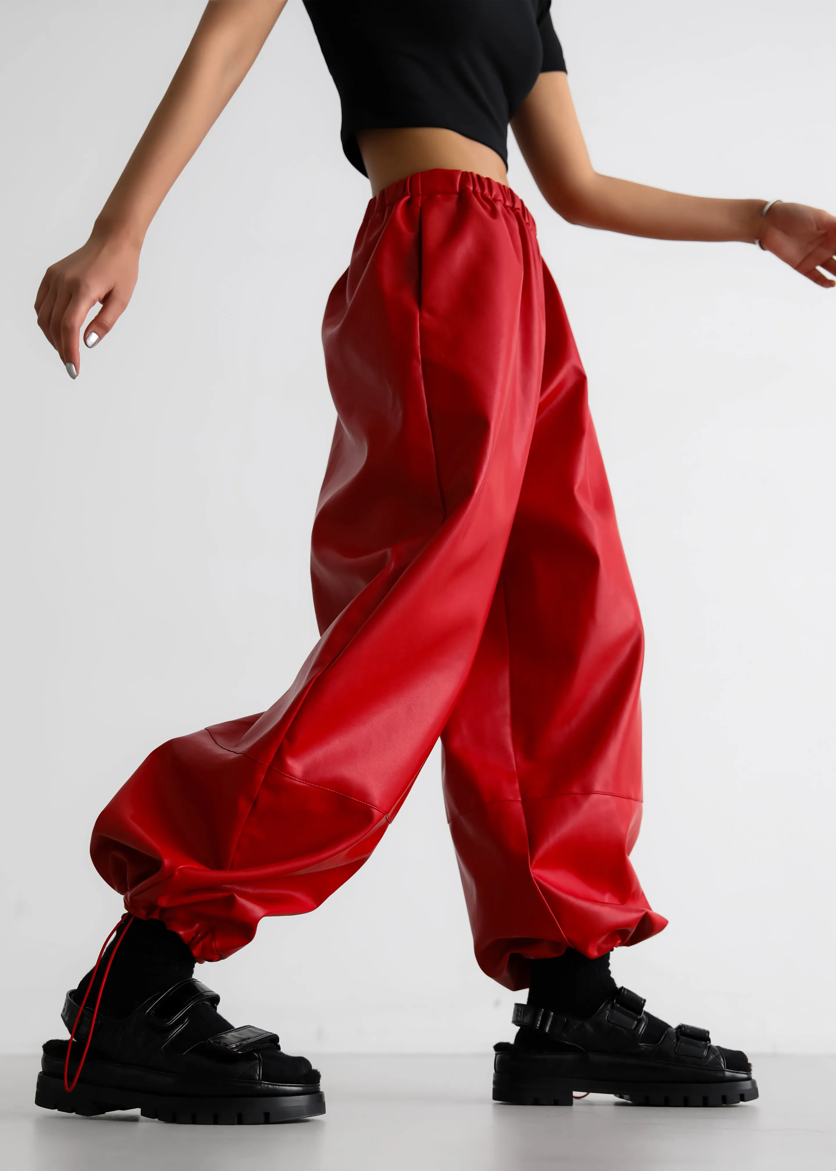 Briar Faux Leather Balloon Pants - Red sold by Frankie Shop product image thumbnail 2