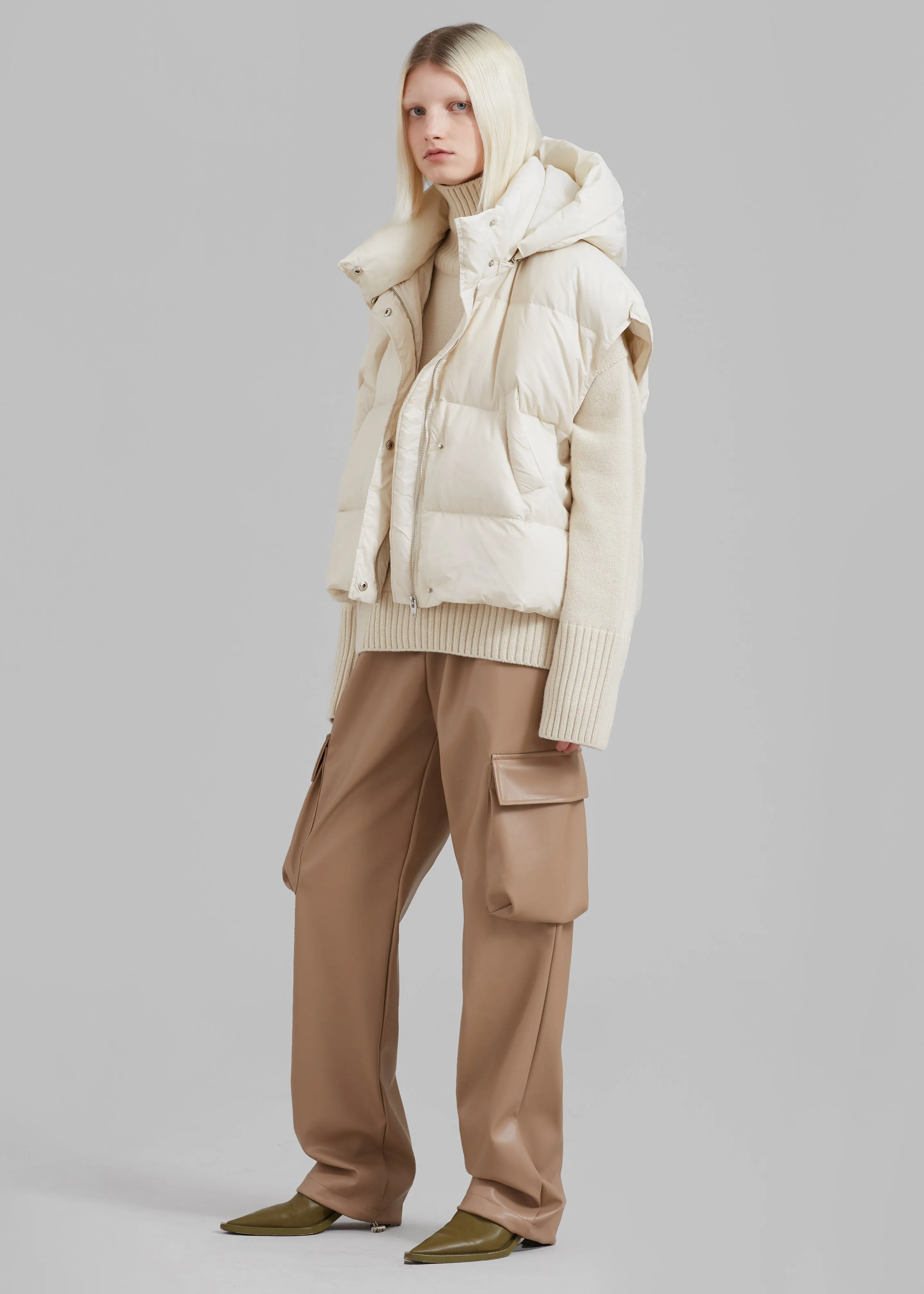 Elvinne Faux Leather Cargo Pants - Latte sold by Frankie Shop product image thumbnail 3