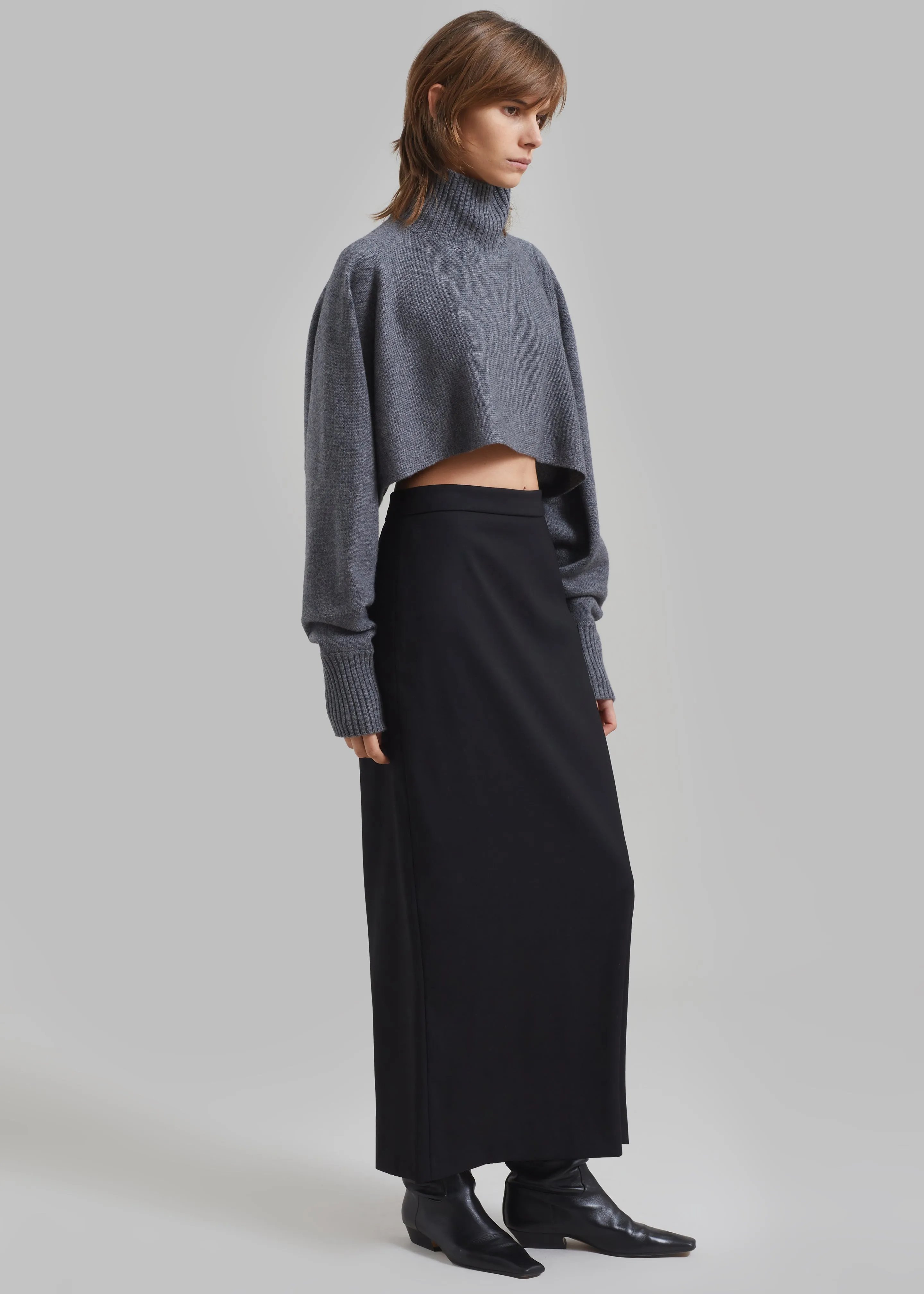Miranda Long Pencil Skirt - Black sold by Frankie Shop