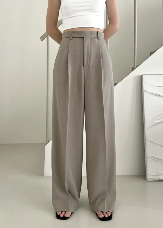 Nessi Pintuck Trousers - Taupe sold by Frankie Shop