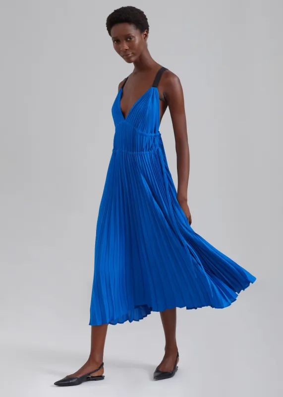 Proenza Schouler White Label Broomstick Pleated Tank Dress - Cerulean sold by Frankie Shop