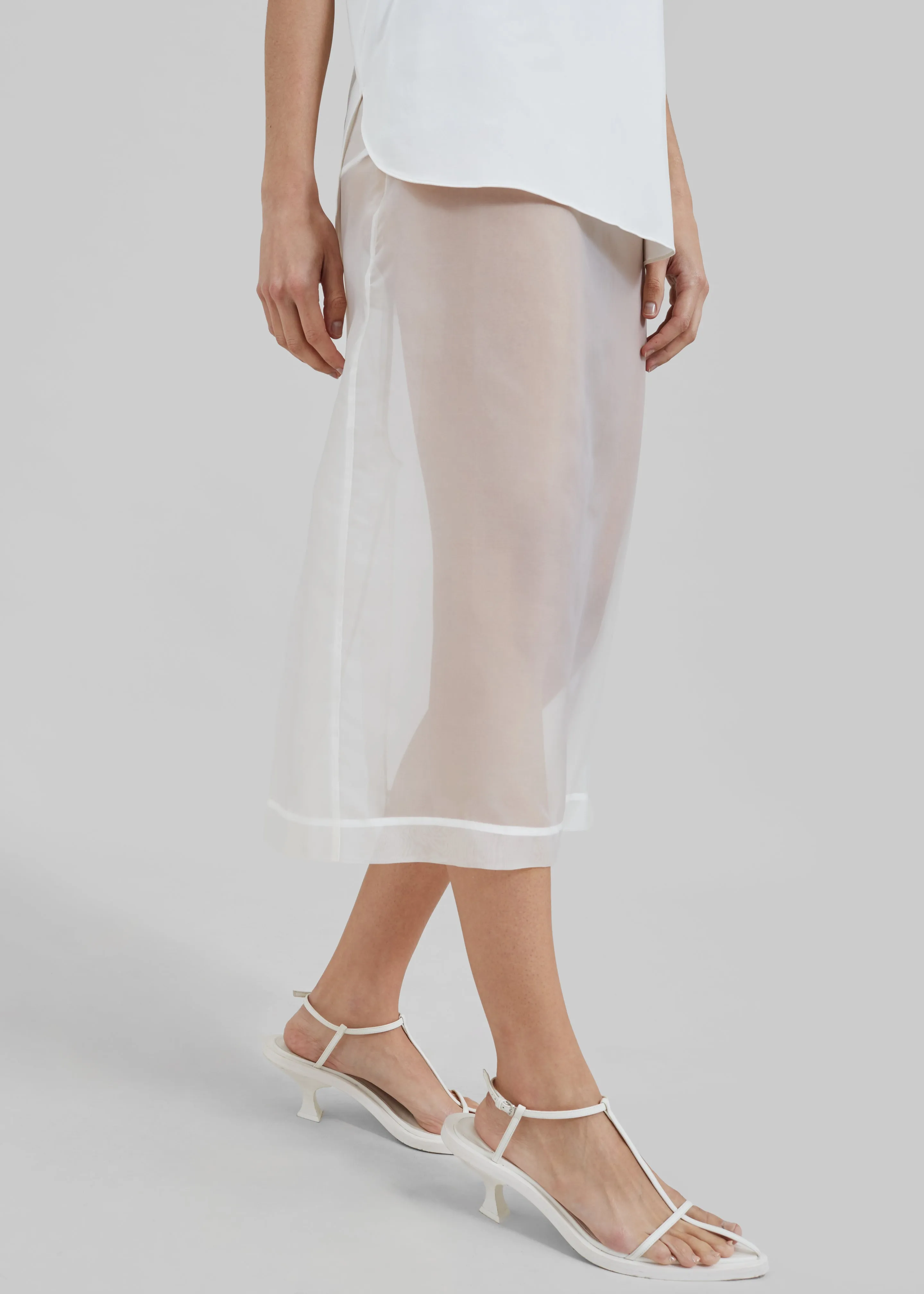 Peri Sheer Midi Skirt - White sold by Frankie Shop product image thumbnail 4