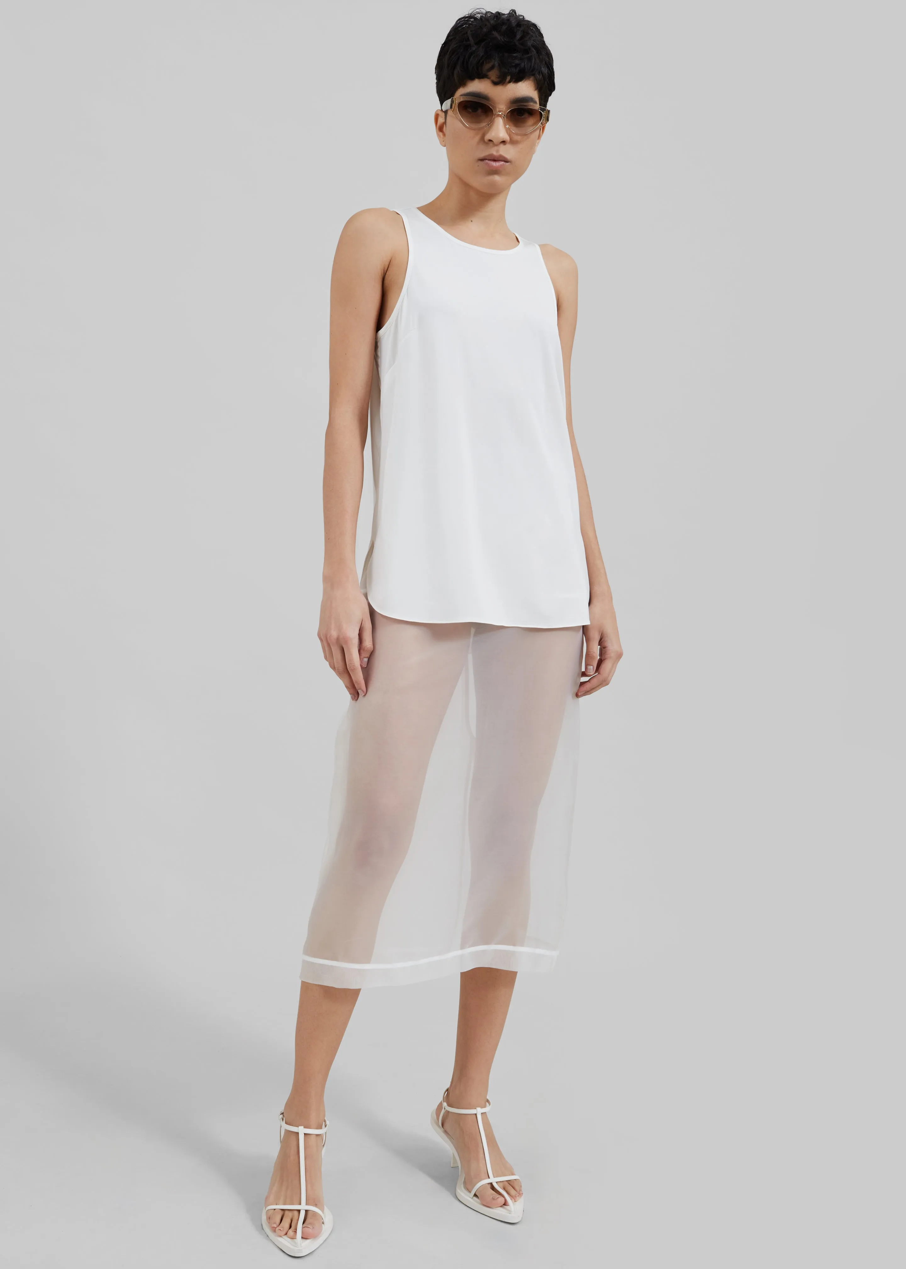 Peri Sheer Midi Skirt - White sold by Frankie Shop product image thumbnail 3