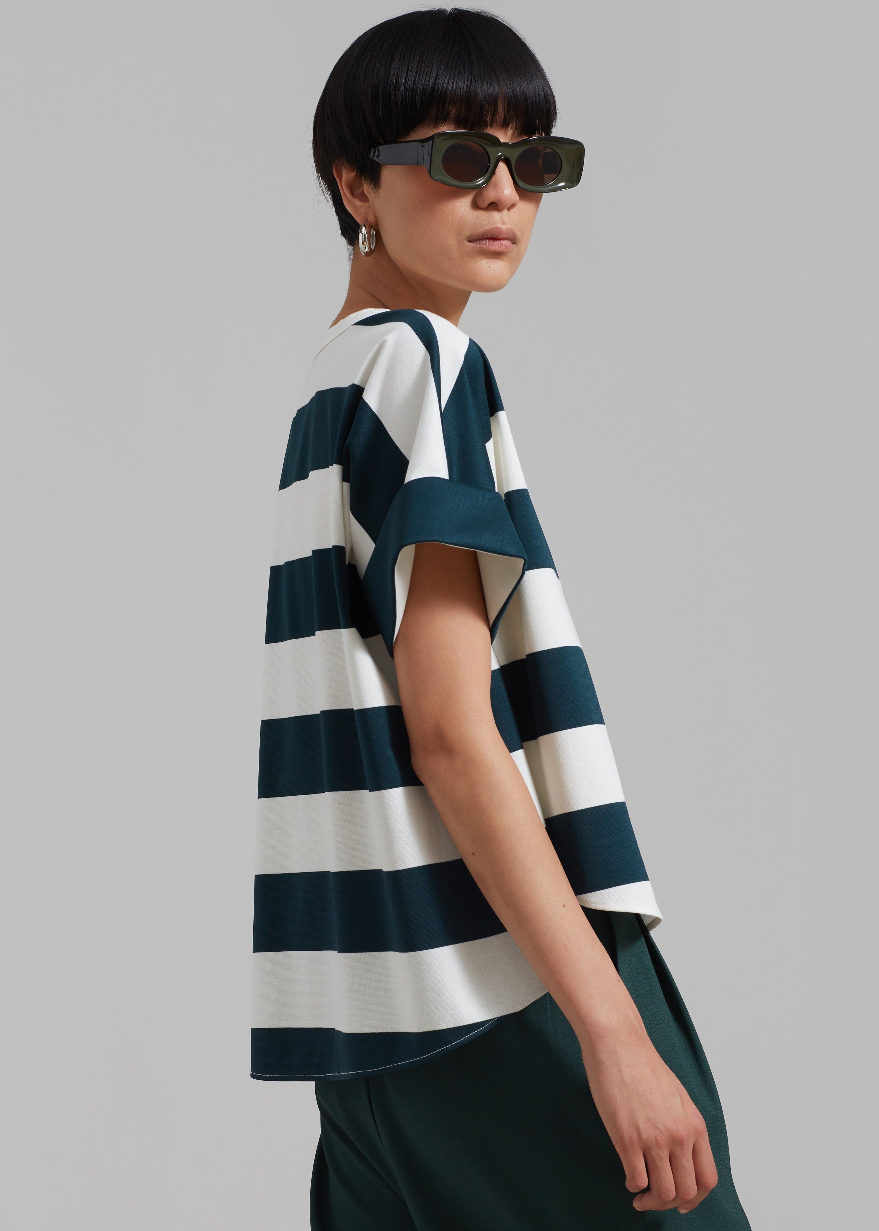 Ezra Rolled Up Tee - Green Stripe sold by Frankie Shop product image thumbnail 3