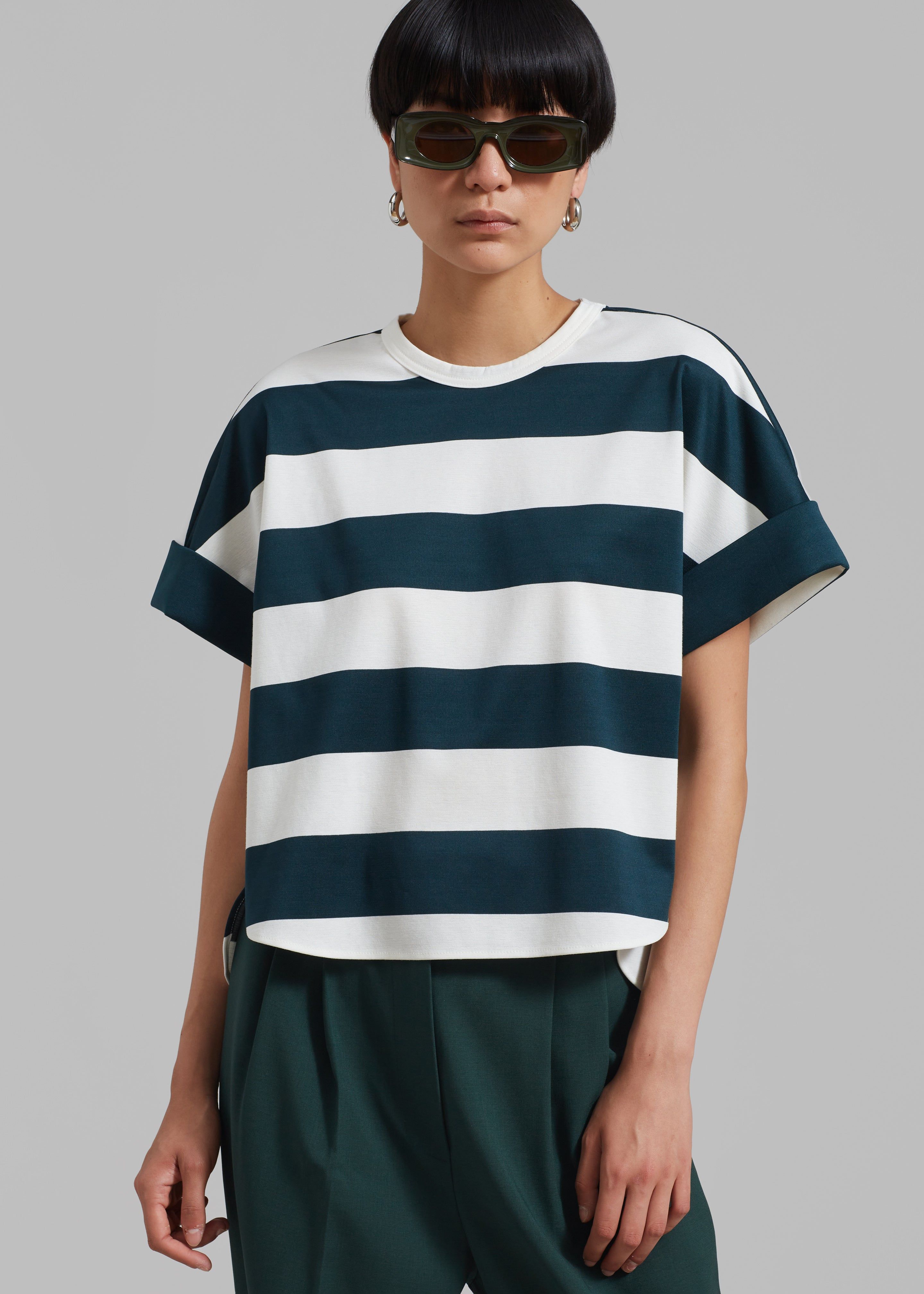 Ezra Rolled Up Tee - Green Stripe sold by Frankie Shop product image thumbnail 5