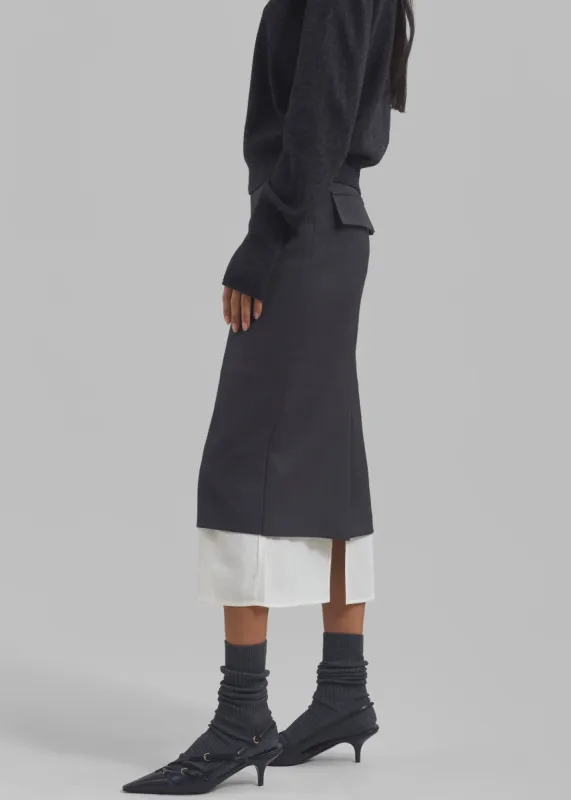 Roane Midi Skirt - Charcoal sold by Frankie Shop