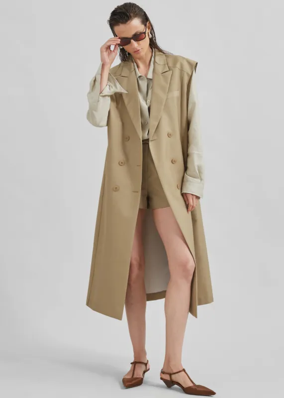 Alynn Vest Dress - Khaki made by Frankie Shop